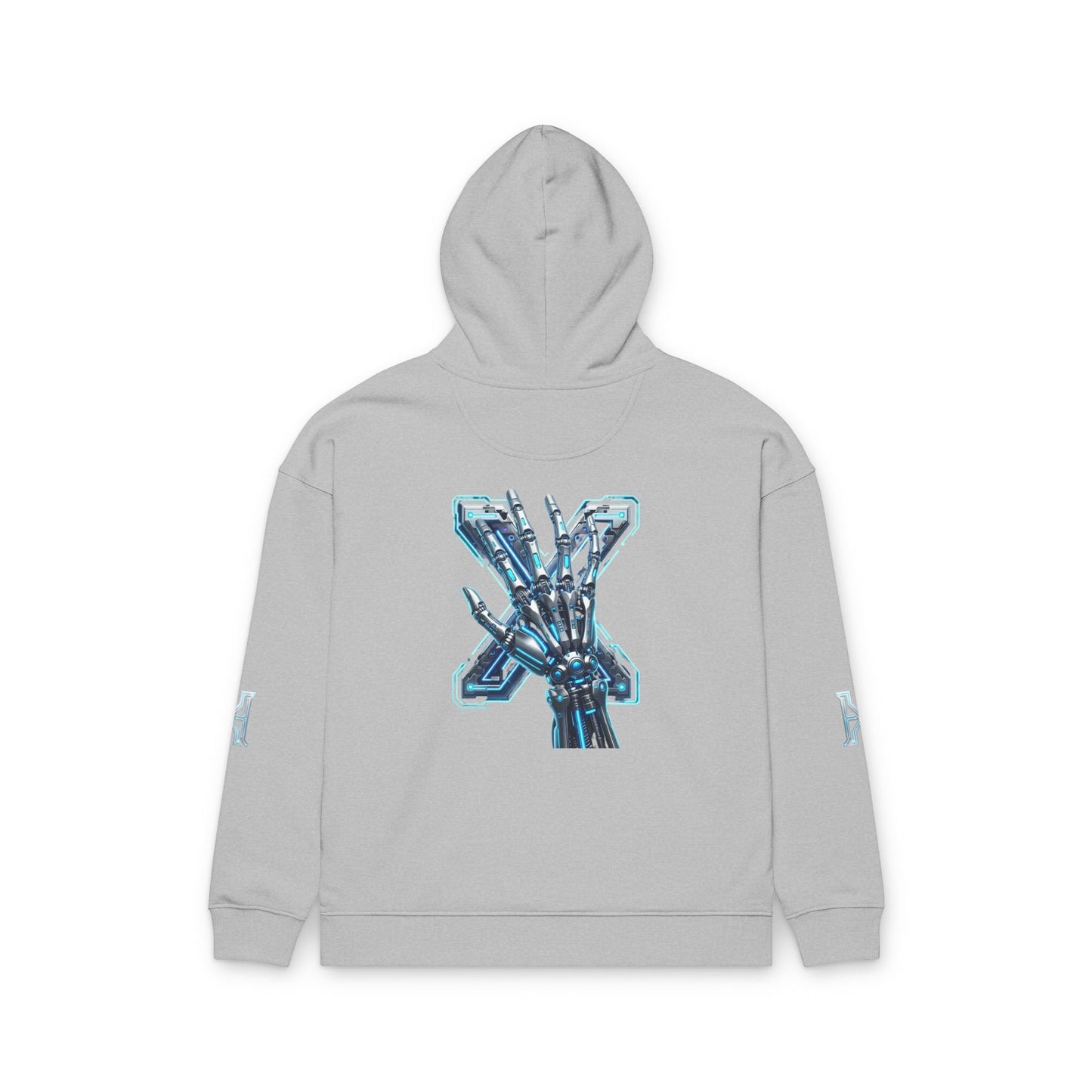 Hypug Xenon Hoodie — Cybernetic Spine & Robotic Hand Graphic Pullover