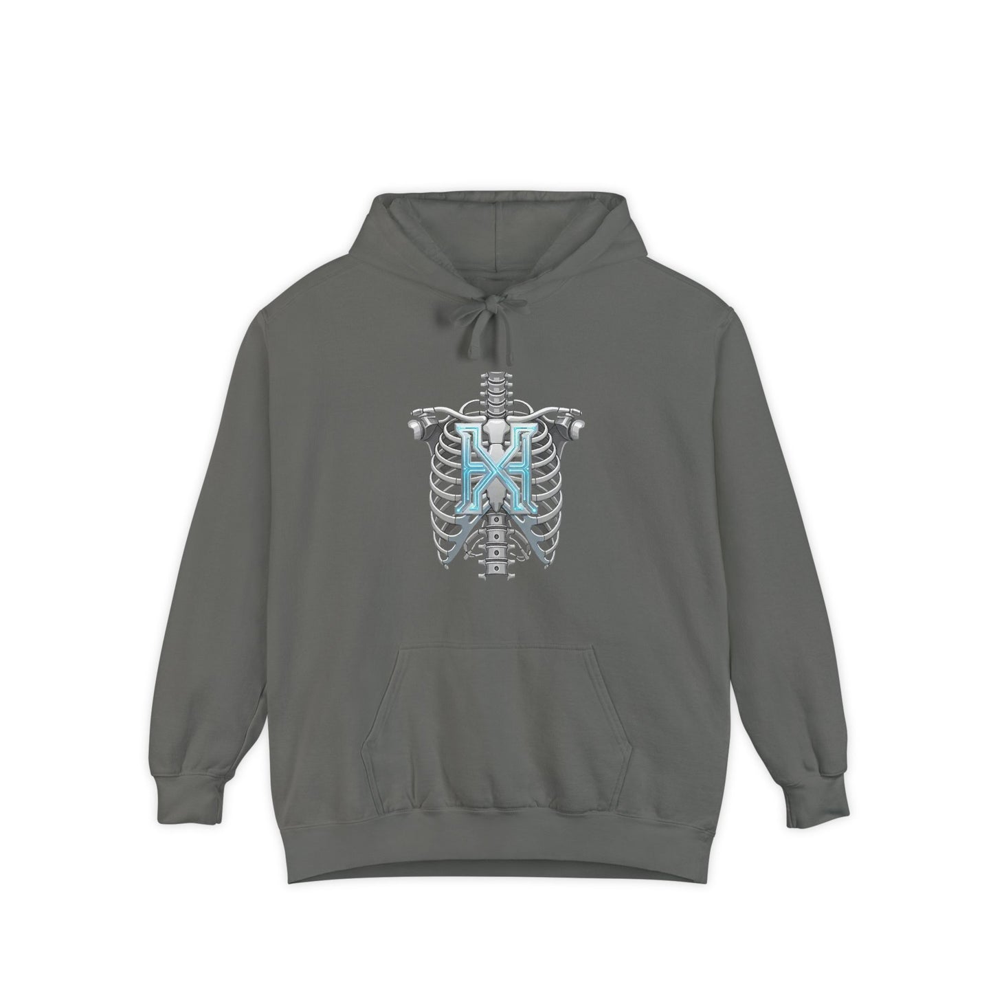 Hypug Xenon Ribcage Anatomy Hoodie — Blue Gothic Spine Chest Design