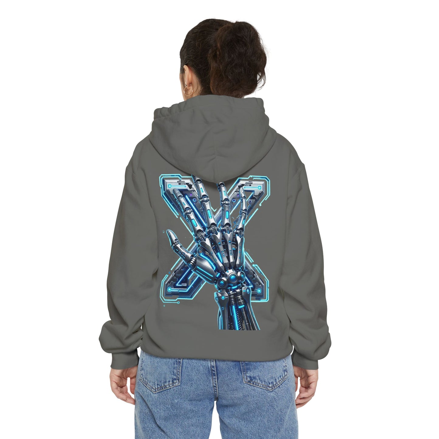 Hypug Xenon Ribcage Anatomy Hoodie — Blue Gothic Spine Chest Design