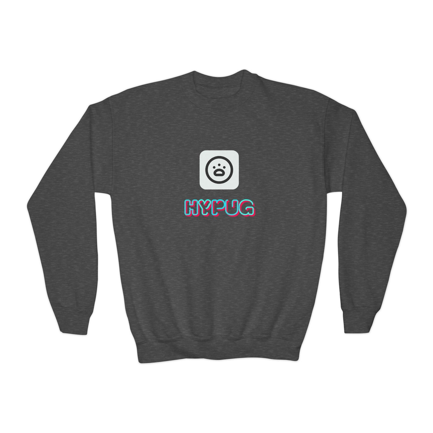 Big Dog Youth Crewneck Sweatshirt — Cute Cartoon Dog Graphic
