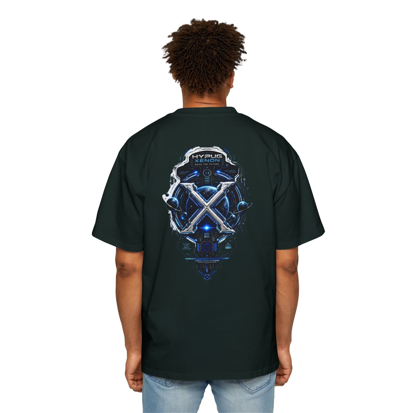 HYPUG XENON Cyber Orbit T-shirt back with futuristic orbital X graphic