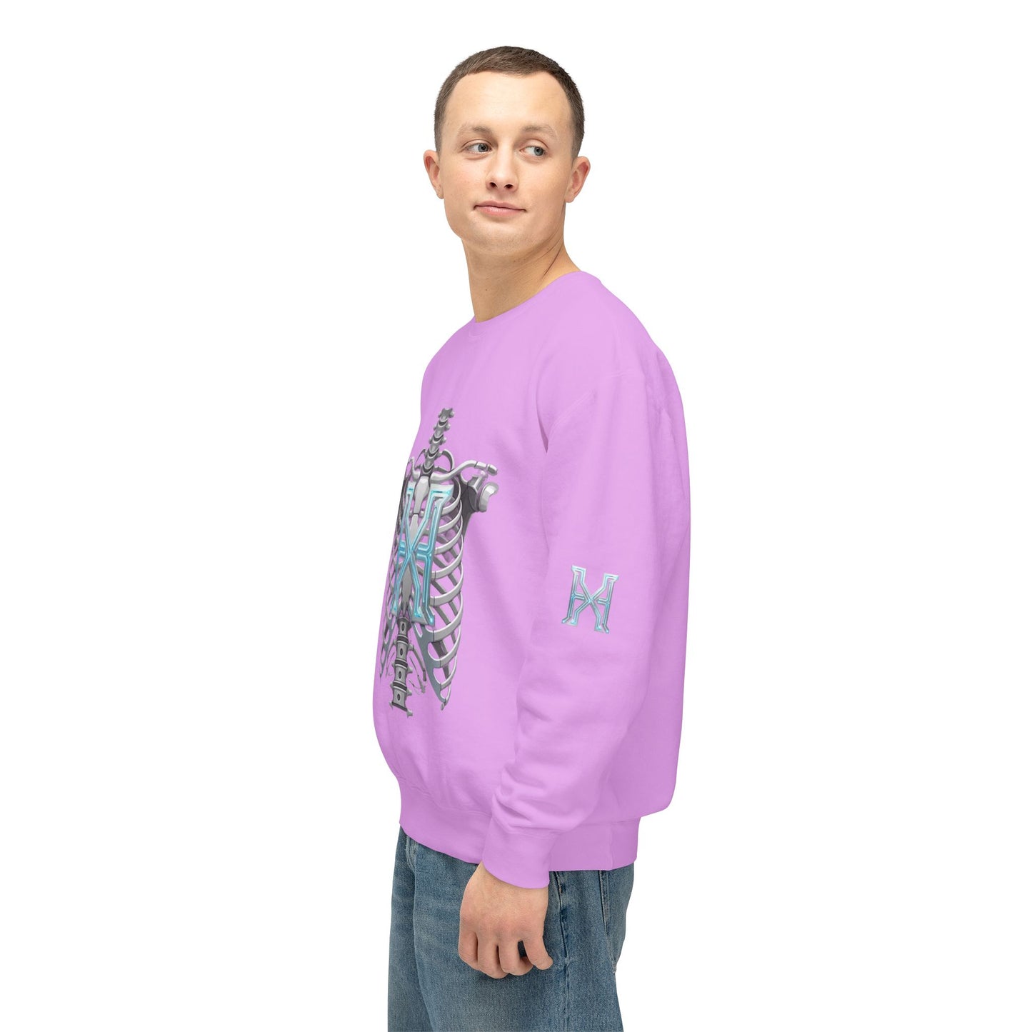 Hypug Xenon Cyber X Ribcage Crewneck Sweatshirt — Futuristic Robotic Hand Graphic