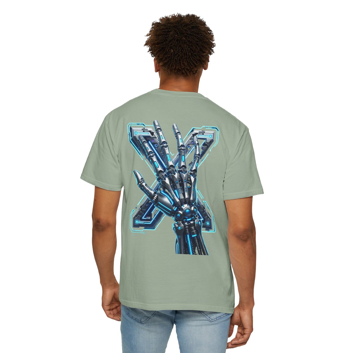 Hypug Xenon Skeleton Ribcage & Robotic X T-Shirt — Futuristic Tech Anatomy Tee