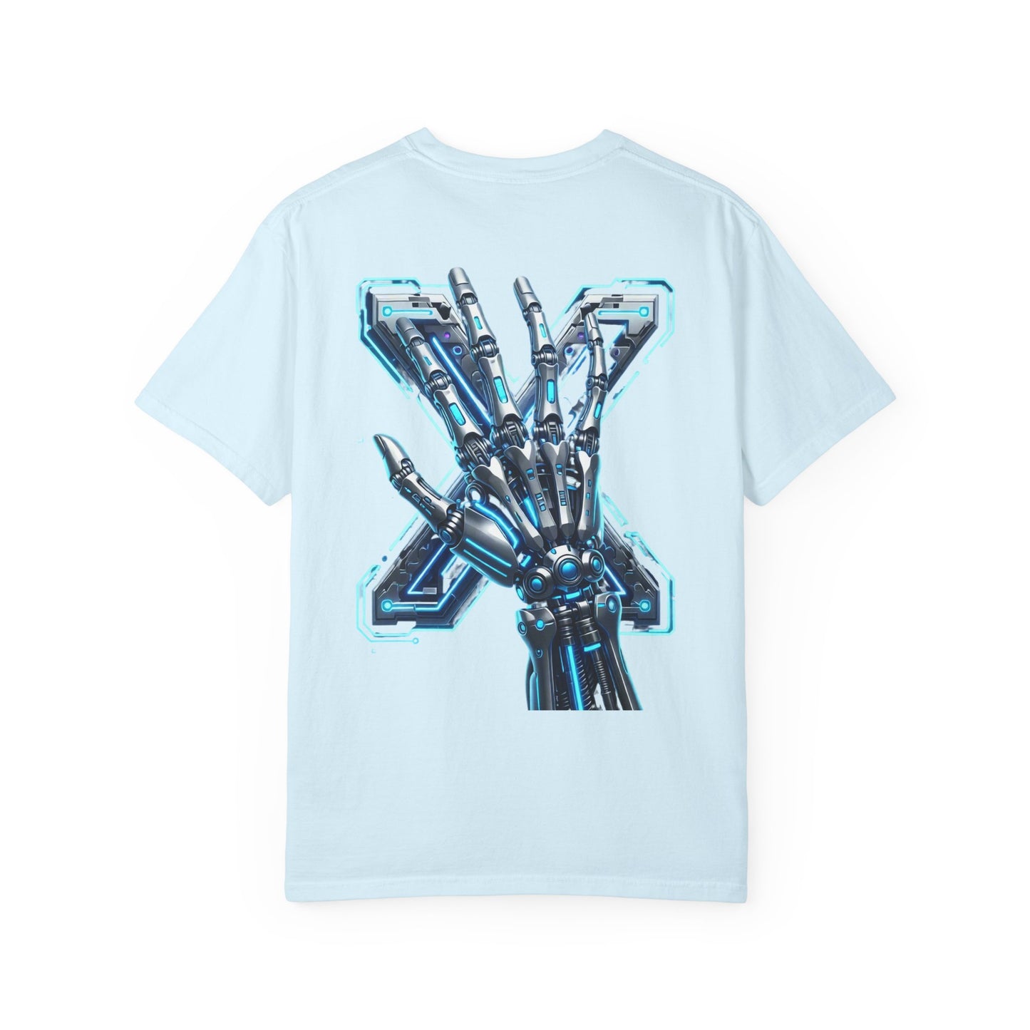 Hypug Xenon Skeleton Ribcage & Robotic X T-Shirt — Futuristic Tech Anatomy Tee