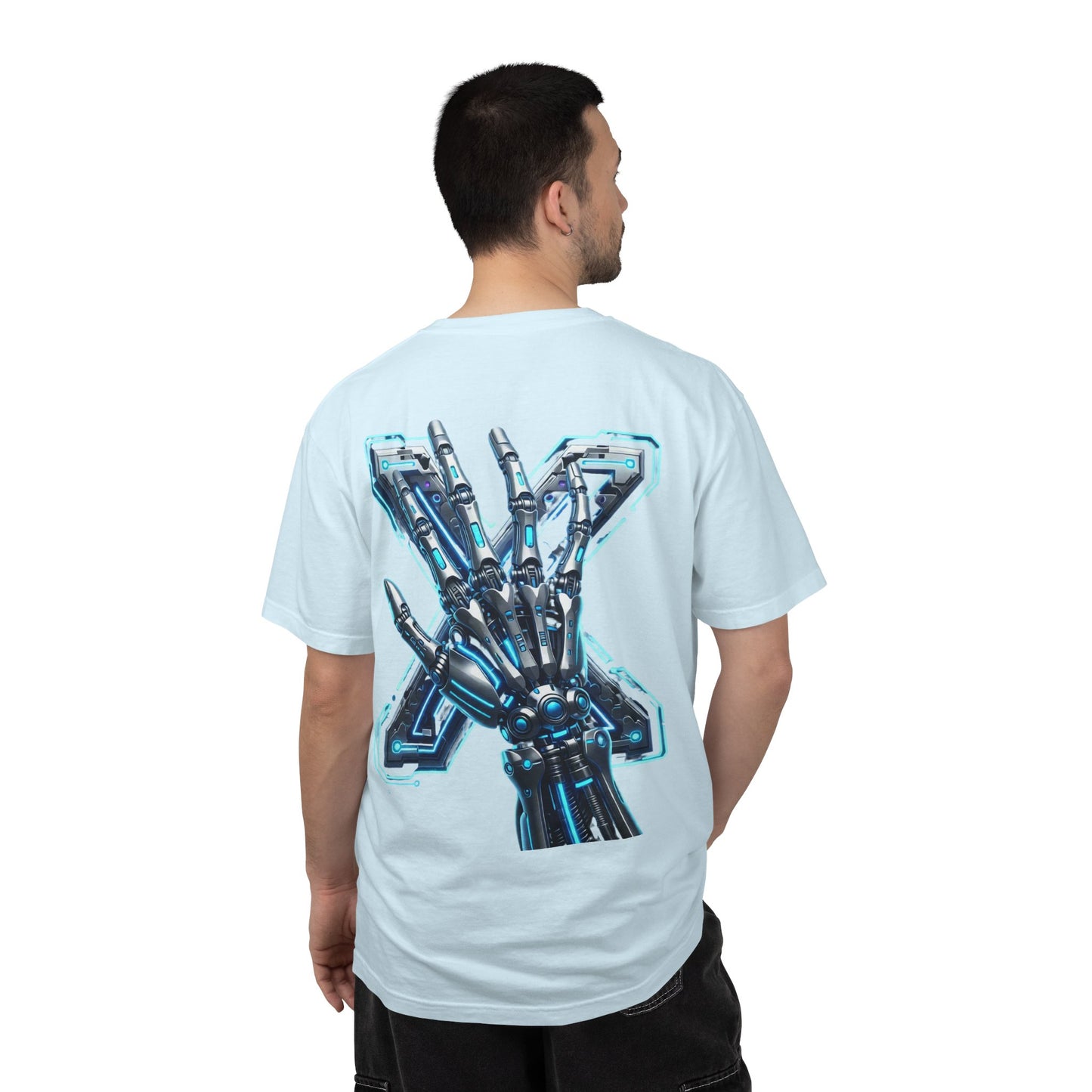 Hypug Xenon Skeleton Ribcage & Robotic X T-Shirt — Futuristic Tech Anatomy Tee
