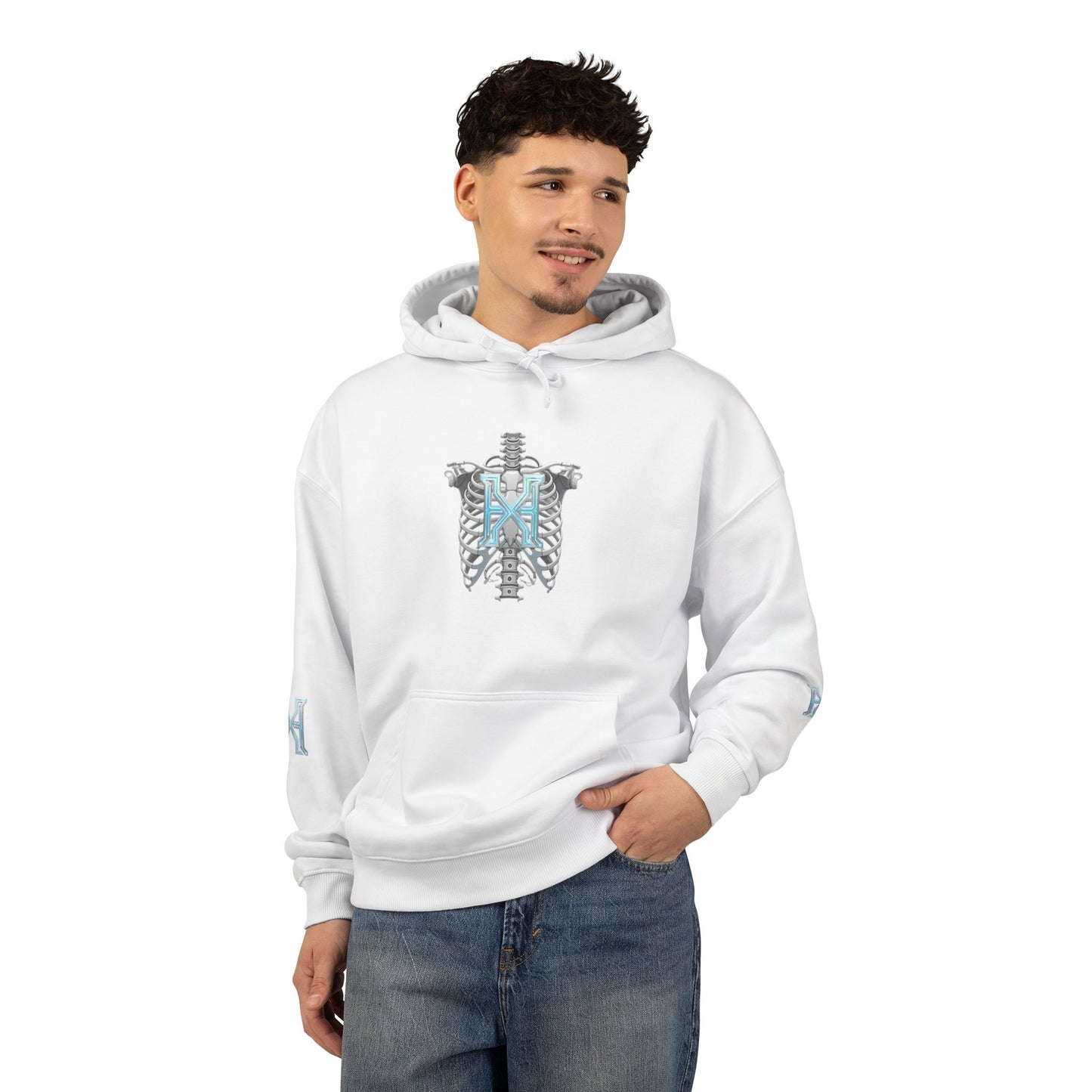 Hypug Xenon Hoodie — Cybernetic Spine & Robotic Hand Graphic Pullover