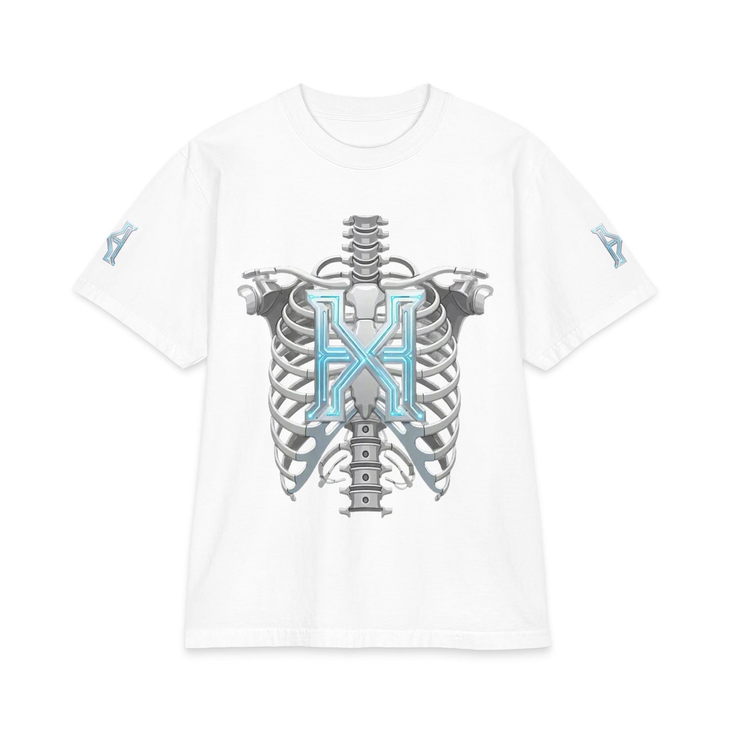 Hypug Cyber Skeleton Tee — Robotic X Ribcage Graphic Shirt