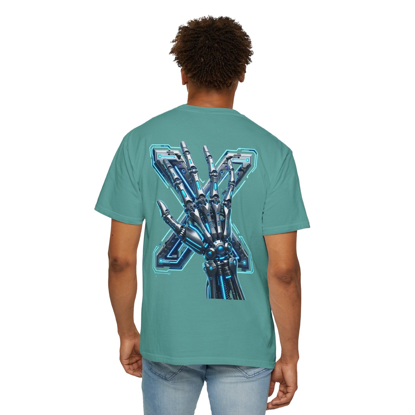 Hypug Xenon Skeleton Ribcage & Robotic X T-Shirt — Futuristic Tech Anatomy Tee