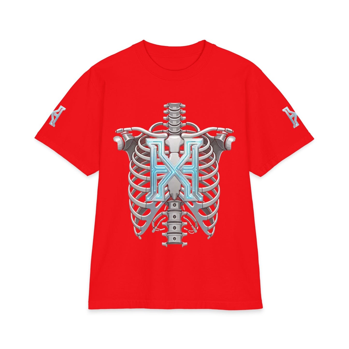 Hypug Cyber Skeleton Tee — Robotic X Ribcage Graphic Shirt