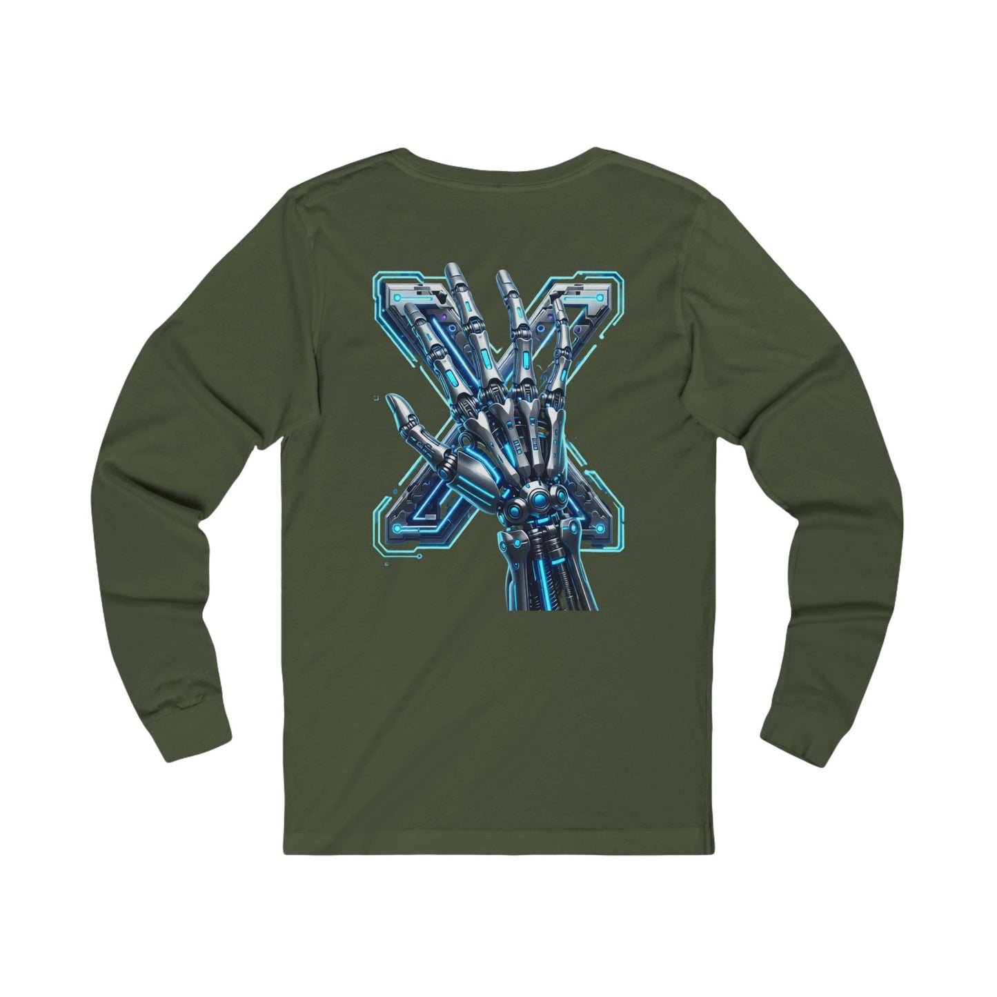 Hypug Xenon Robotic X Ribcage Long Sleeve Tee — Cyberpunk Skeleton Graphic Shirt