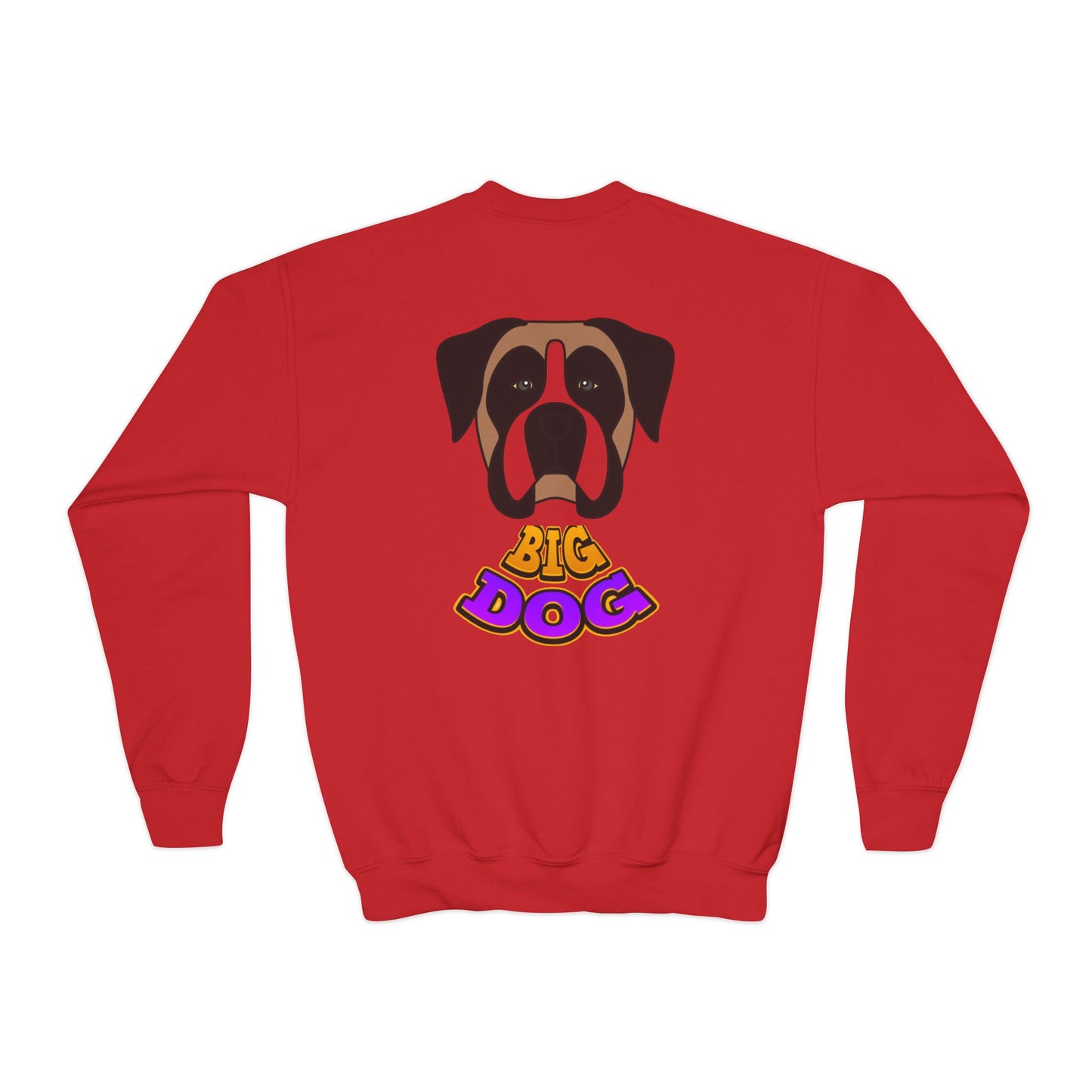 Big Dog Youth Crewneck Sweatshirt — Cute Cartoon Dog Graphic