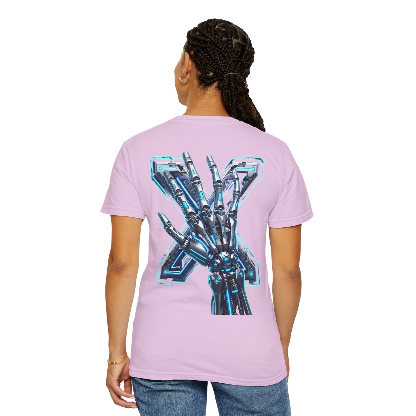 Hypug Xenon Skeleton Ribcage & Robotic X T-Shirt — Futuristic Tech Anatomy Tee