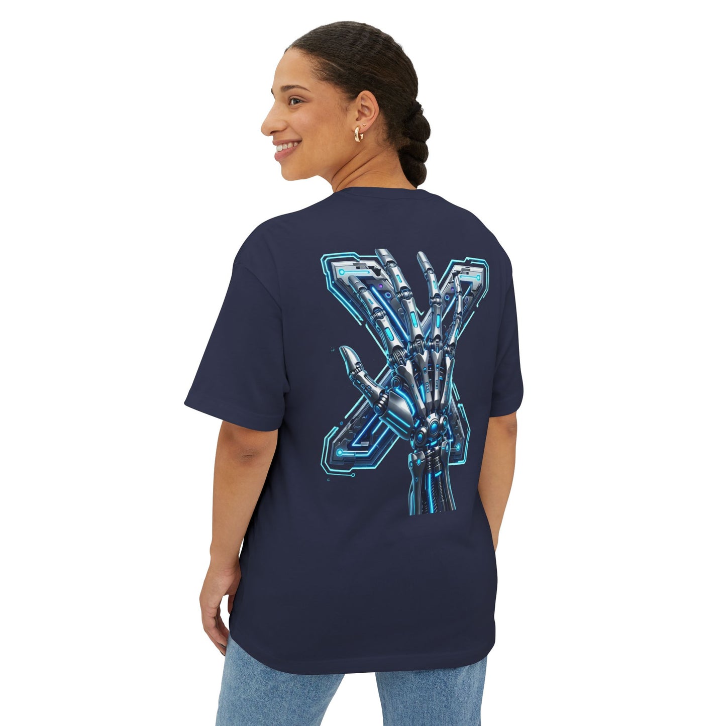 Cyber X Skeleton Tee — Futuristic Robotic Ribcage Graphic T-Shirt