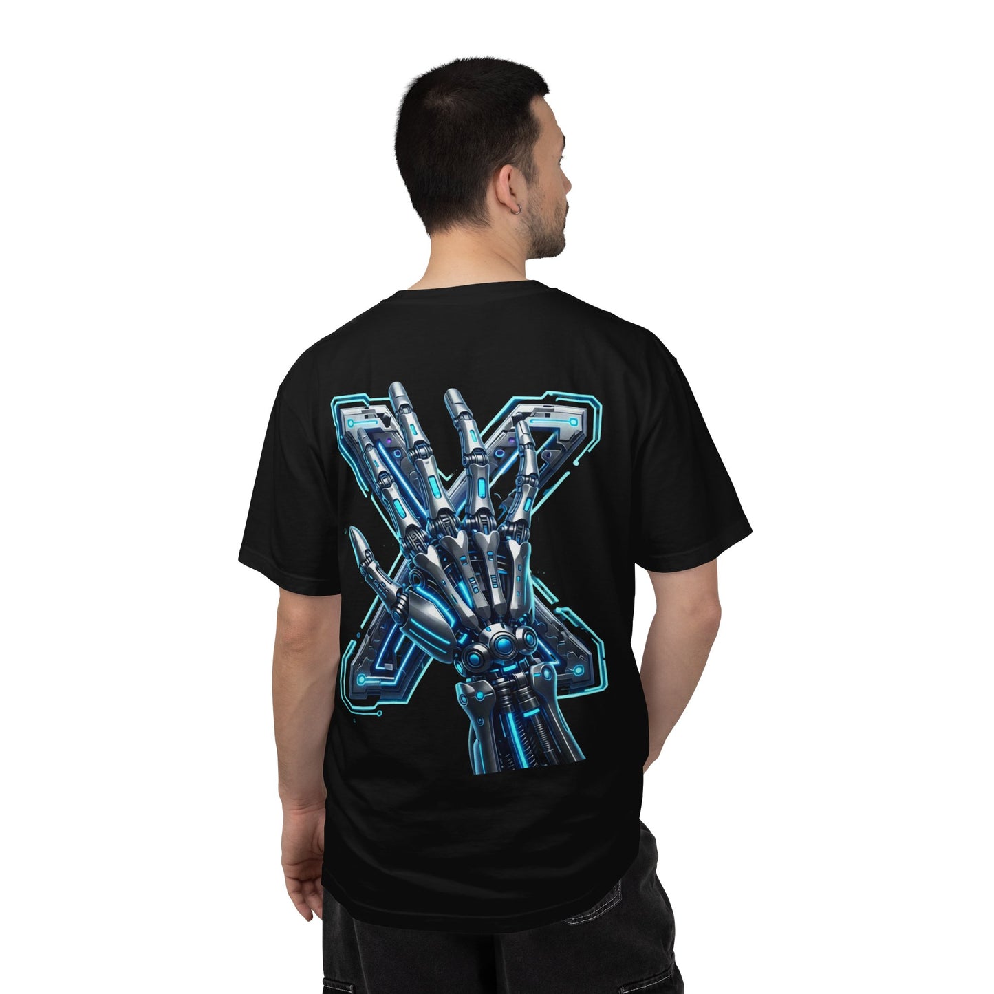 Hypug Xenon Skeleton Ribcage & Robotic X T-Shirt — Futuristic Tech Anatomy Tee