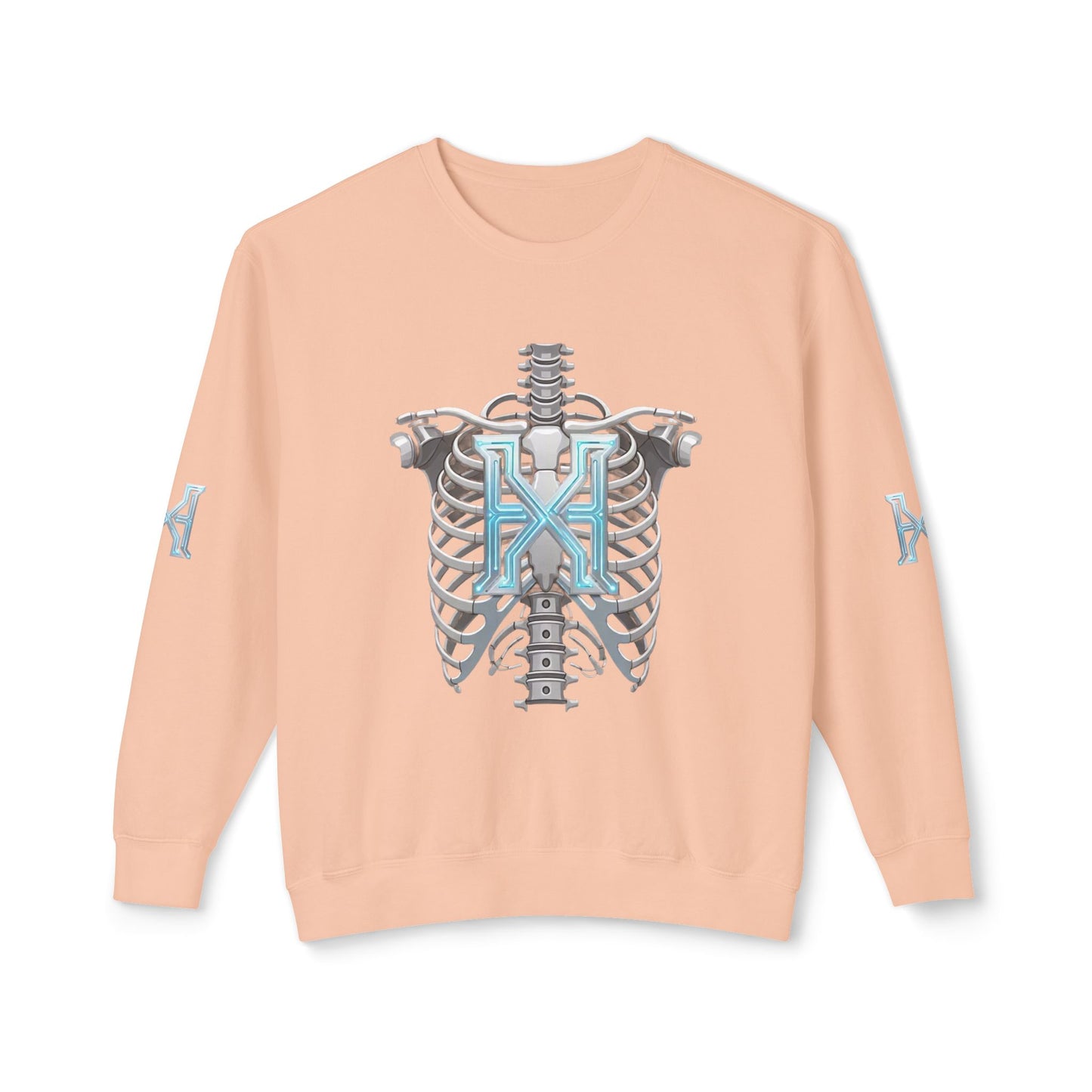 Hypug Xenon Cyber X Ribcage Crewneck Sweatshirt — Futuristic Robotic Hand Graphic