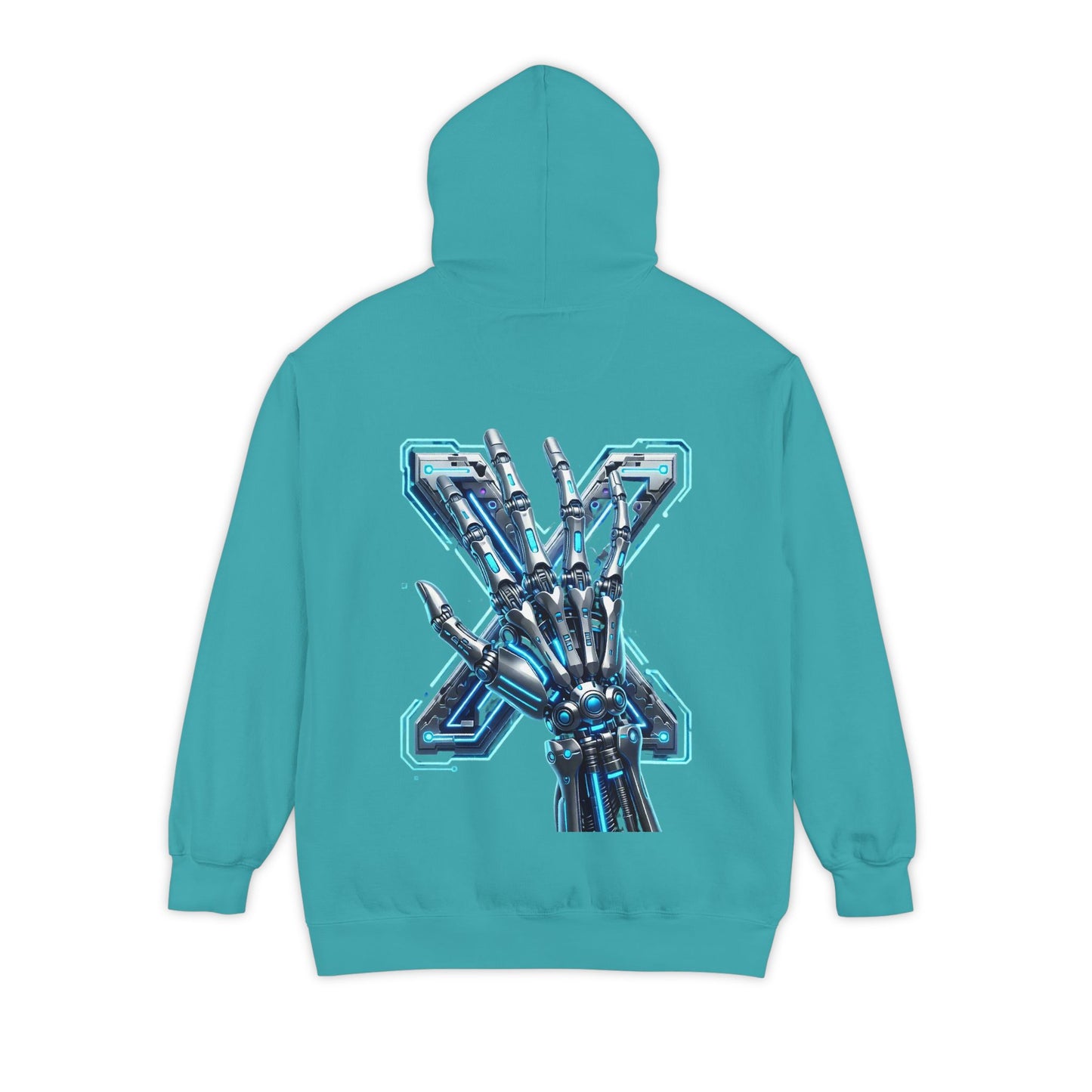 Hypug Xenon Ribcage Anatomy Hoodie — Blue Gothic Spine Chest Design