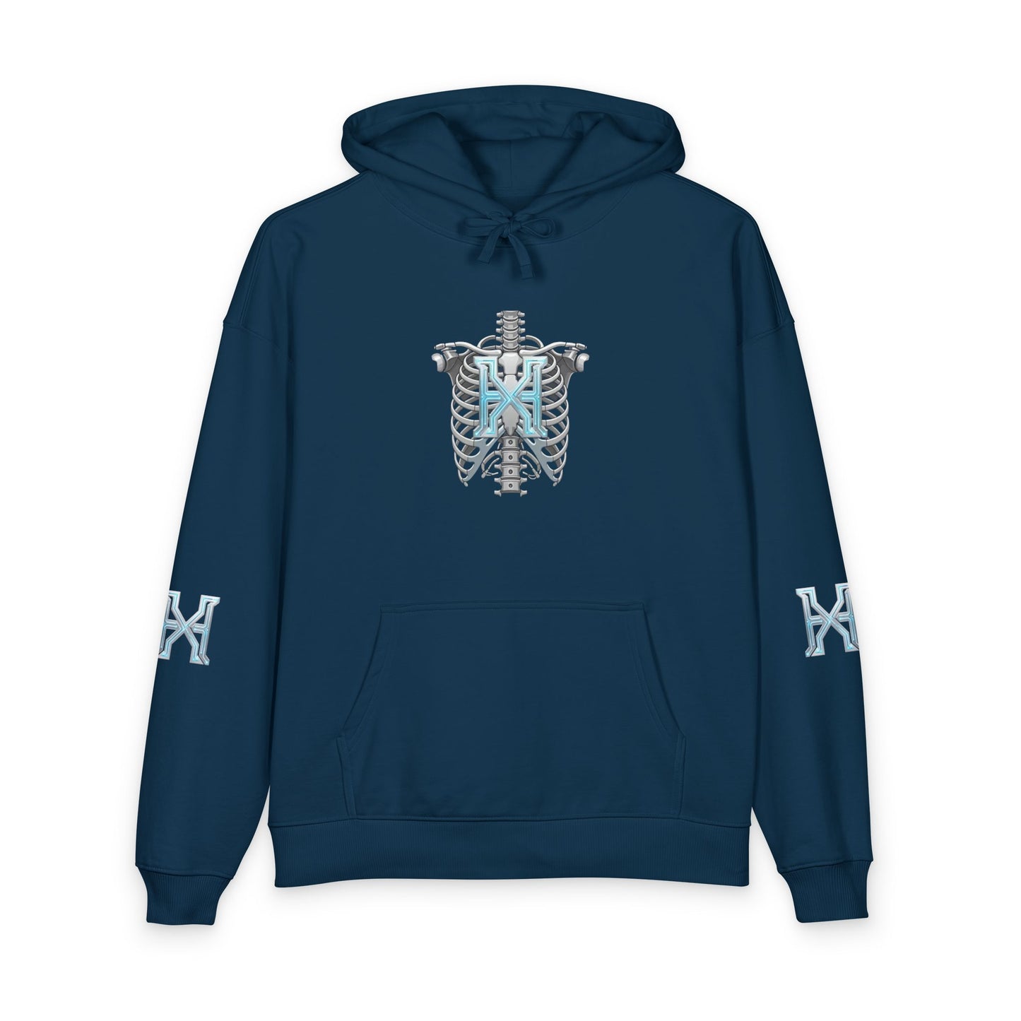 Hypug Xenon Hoodie — Cybernetic Spine & Robotic Hand Graphic Pullover
