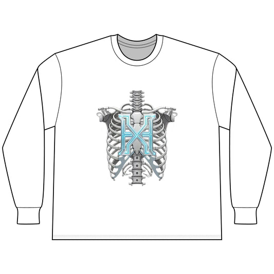 Hypug Xenon Cyber X Ribcage Long Sleeve Tee — Futuristic Robotic Skeleton Graphic - HYPUG XENON
