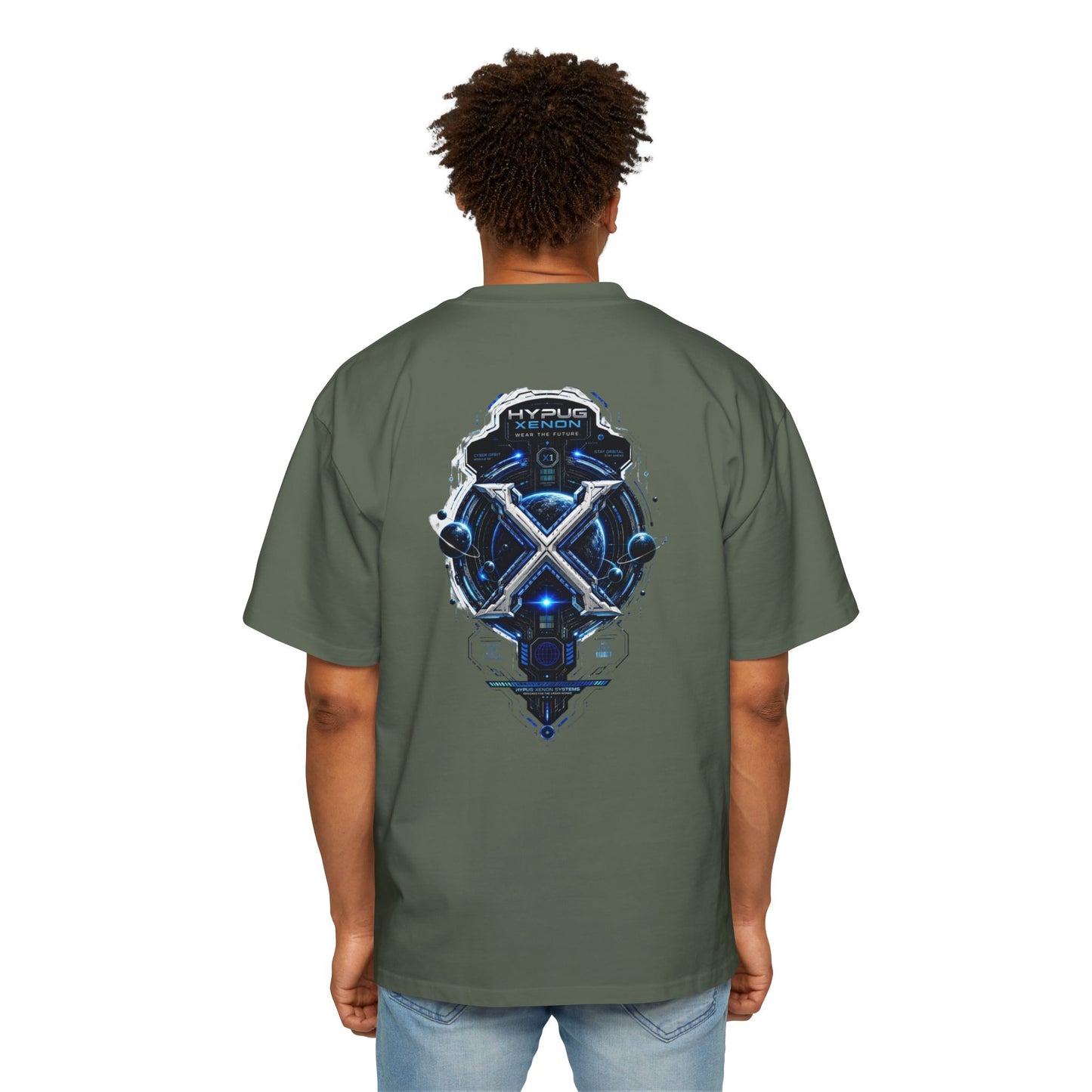 HYPUG XENON Cyber Orbit T-shirt back with futuristic orbital X graphic