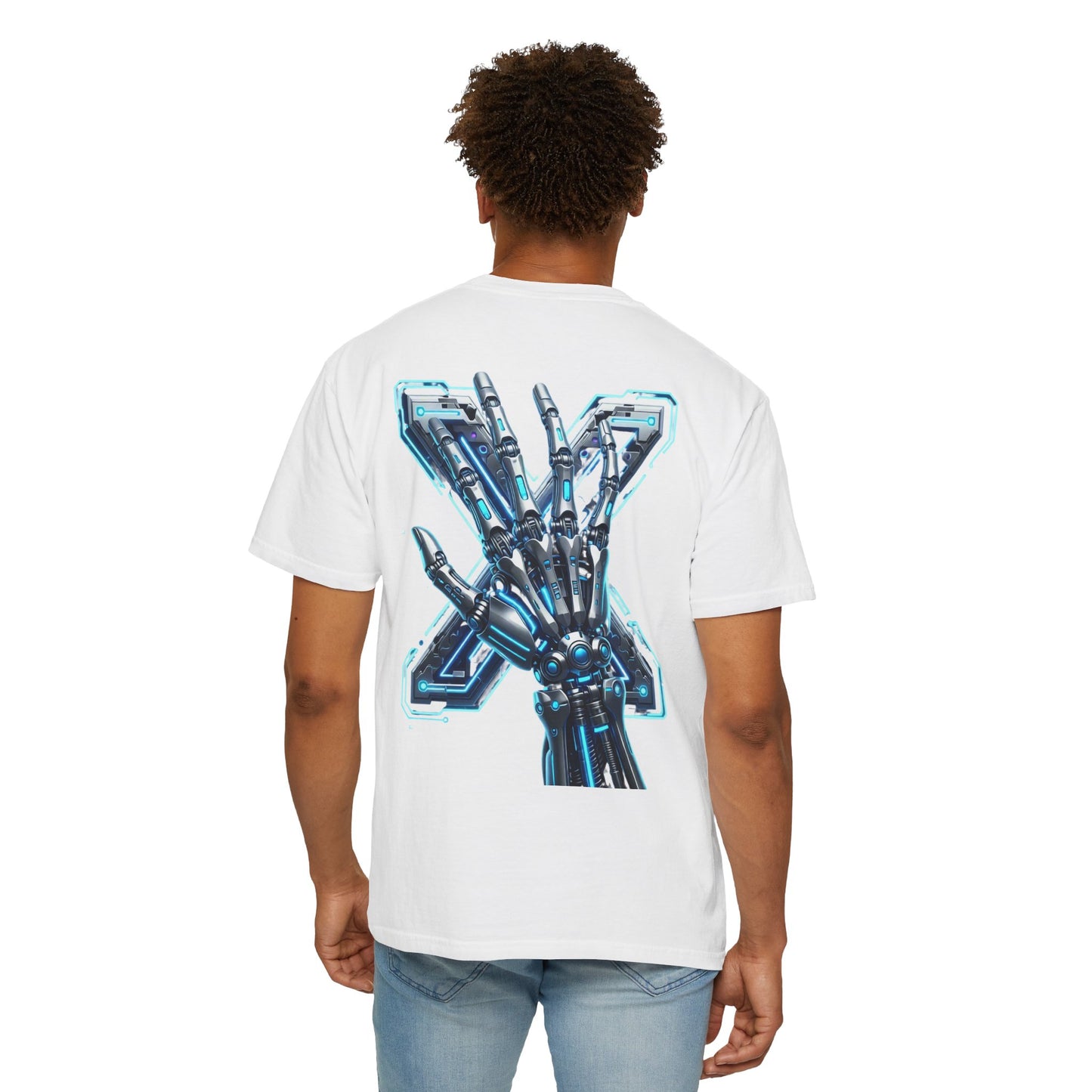 Hypug Xenon Skeleton Ribcage & Robotic X T-Shirt — Futuristic Tech Anatomy Tee