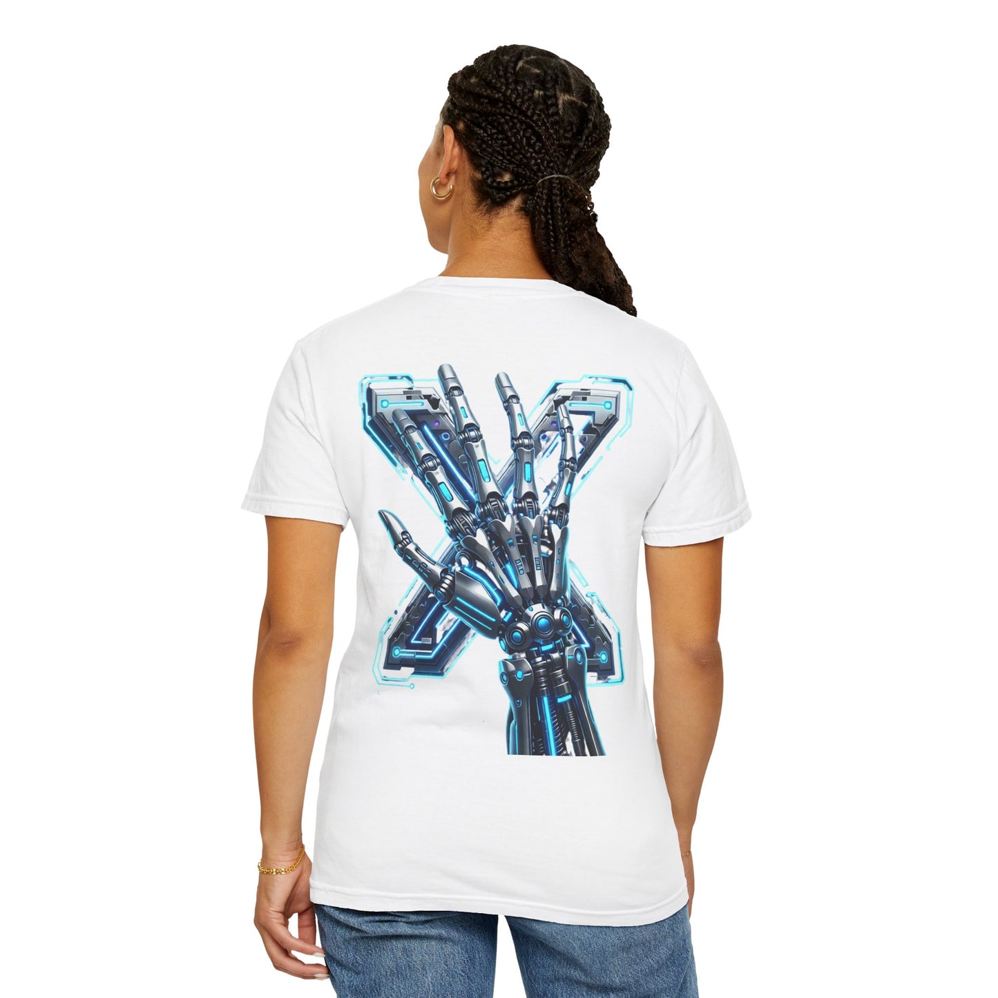 Hypug Xenon Skeleton Ribcage & Robotic X T-Shirt — Futuristic Tech Anatomy Tee