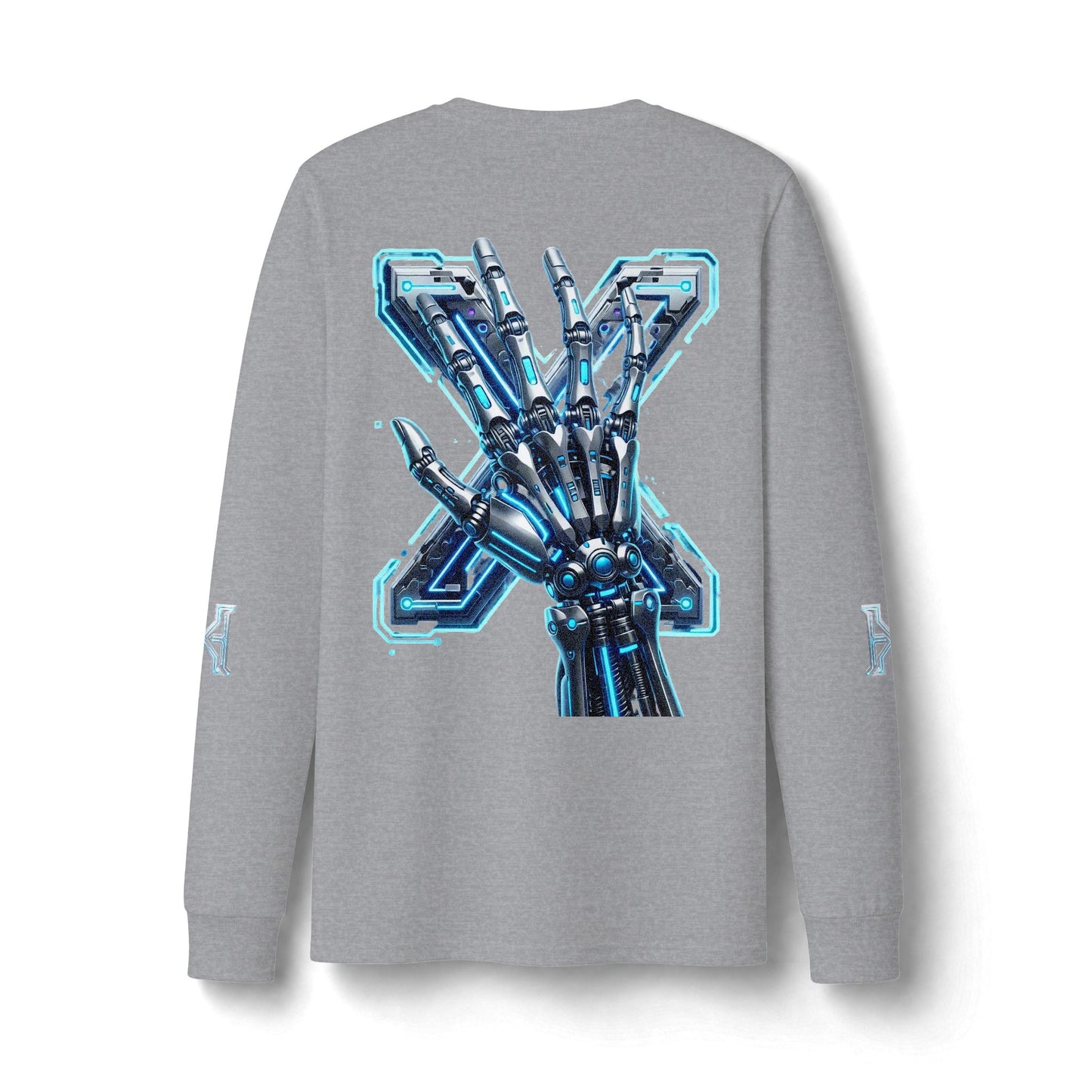 Hypug Xenon Cyber Skeleton Long Sleeve Tee — Futuristic Robotic X Ribcage Graphic