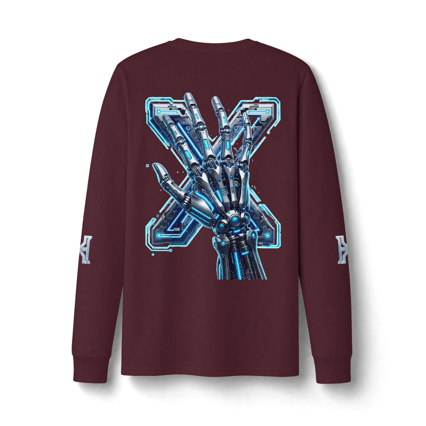 Hypug Xenon Cyber Skeleton Long Sleeve Tee — Futuristic Robotic X Ribcage Graphic