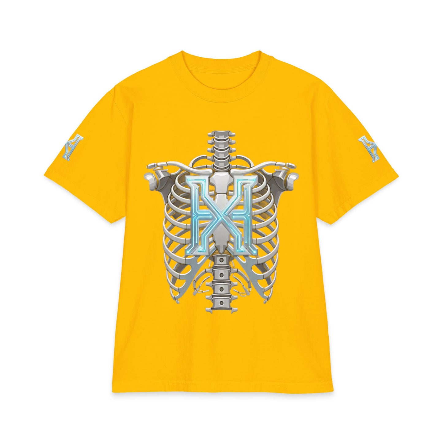 Hypug Cyber Skeleton Tee — Robotic X Ribcage Graphic Shirt
