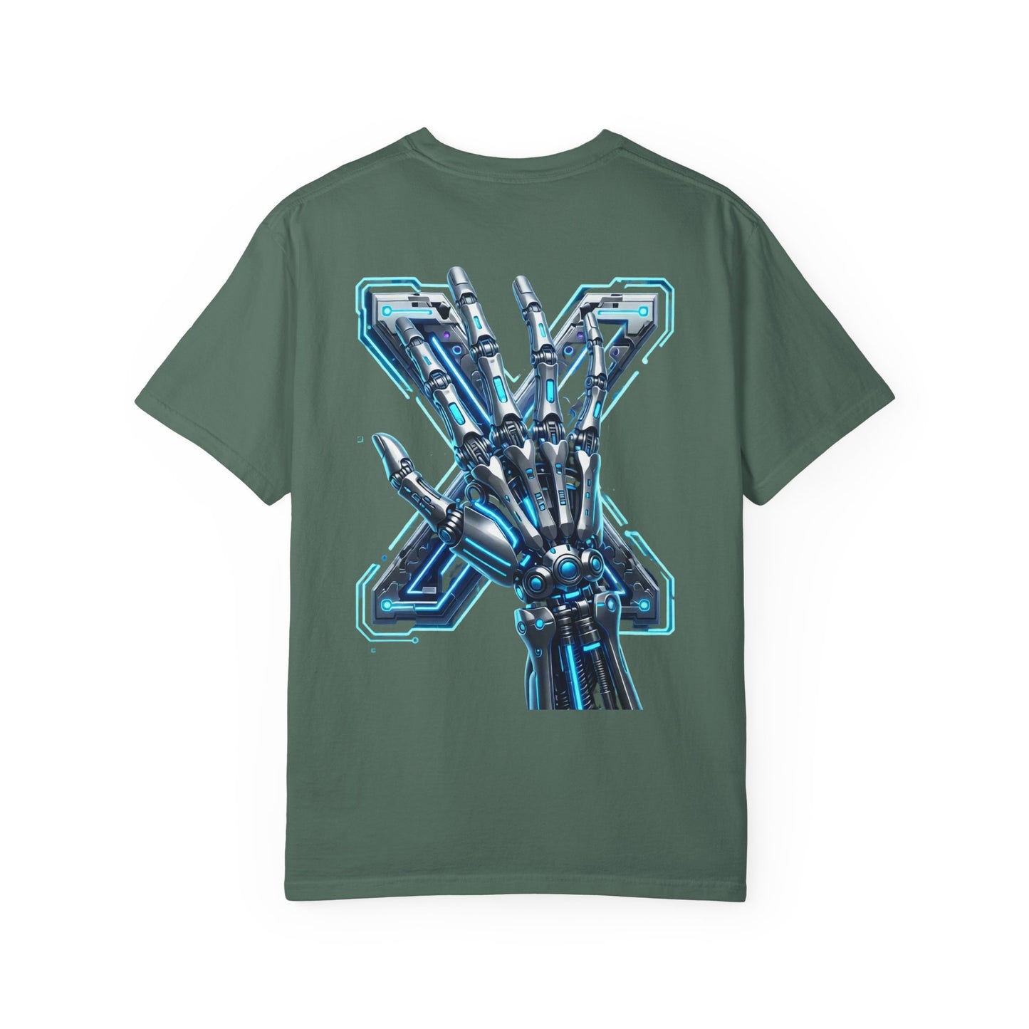 Hypug Xenon Skeleton Ribcage & Robotic X T-Shirt — Futuristic Tech Anatomy Tee