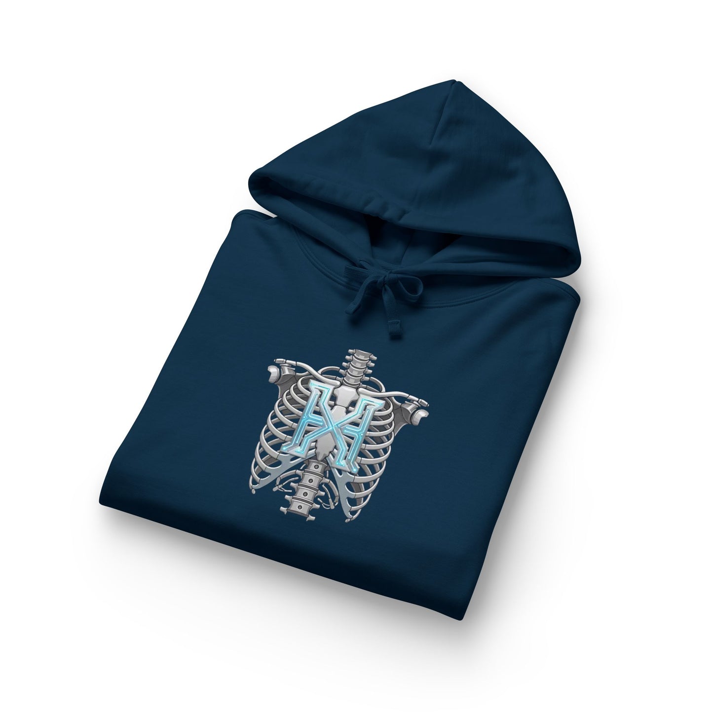 Hypug Xenon Hoodie — Cybernetic Spine & Robotic Hand Graphic Pullover