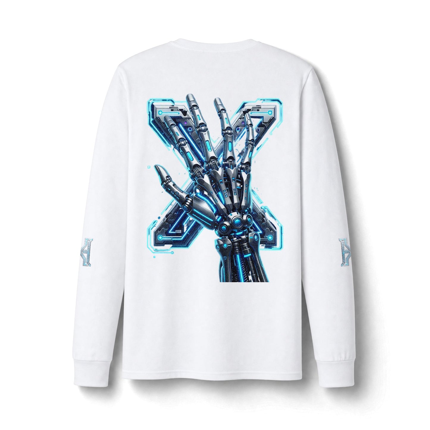 Hypug Xenon Cyber Skeleton Long Sleeve Tee — Futuristic Robotic X Ribcage Graphic