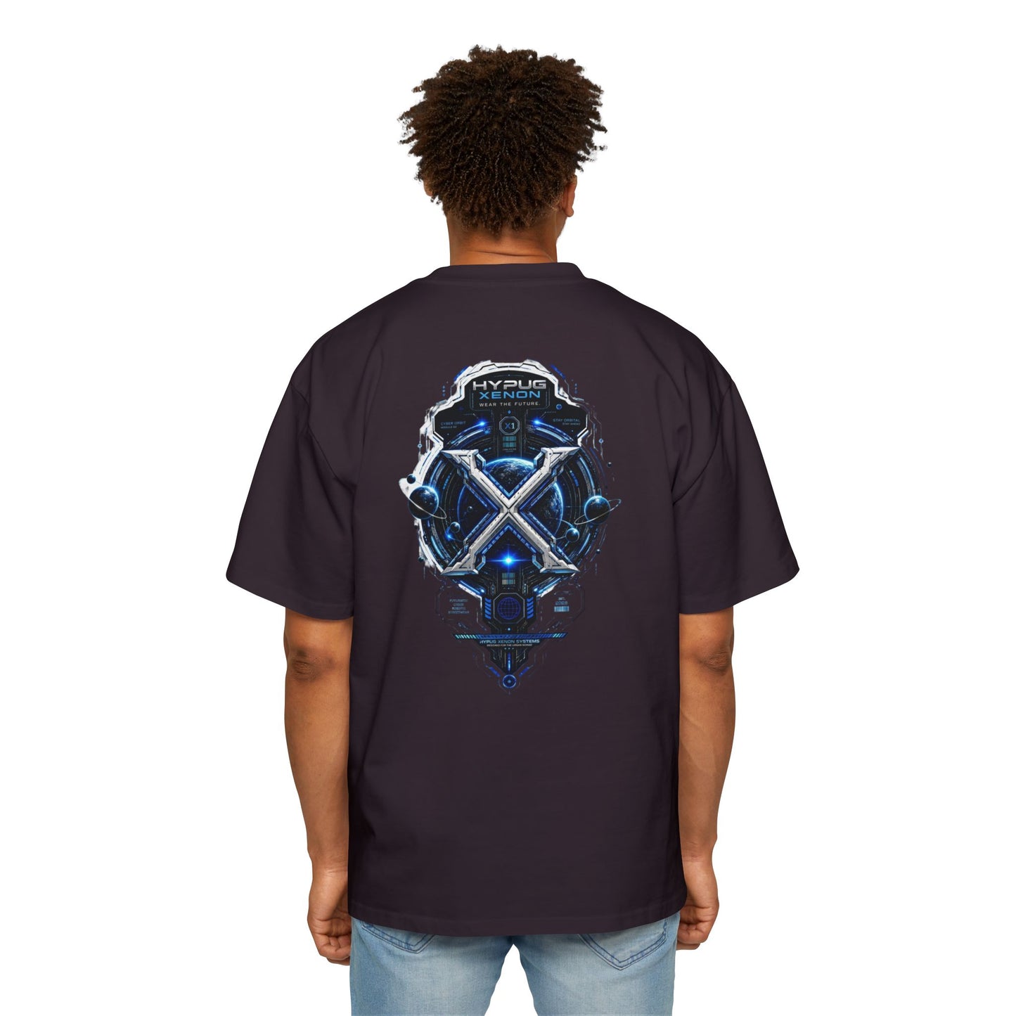 HYPUG XENON Cyber Orbit T-shirt back with futuristic orbital X graphic