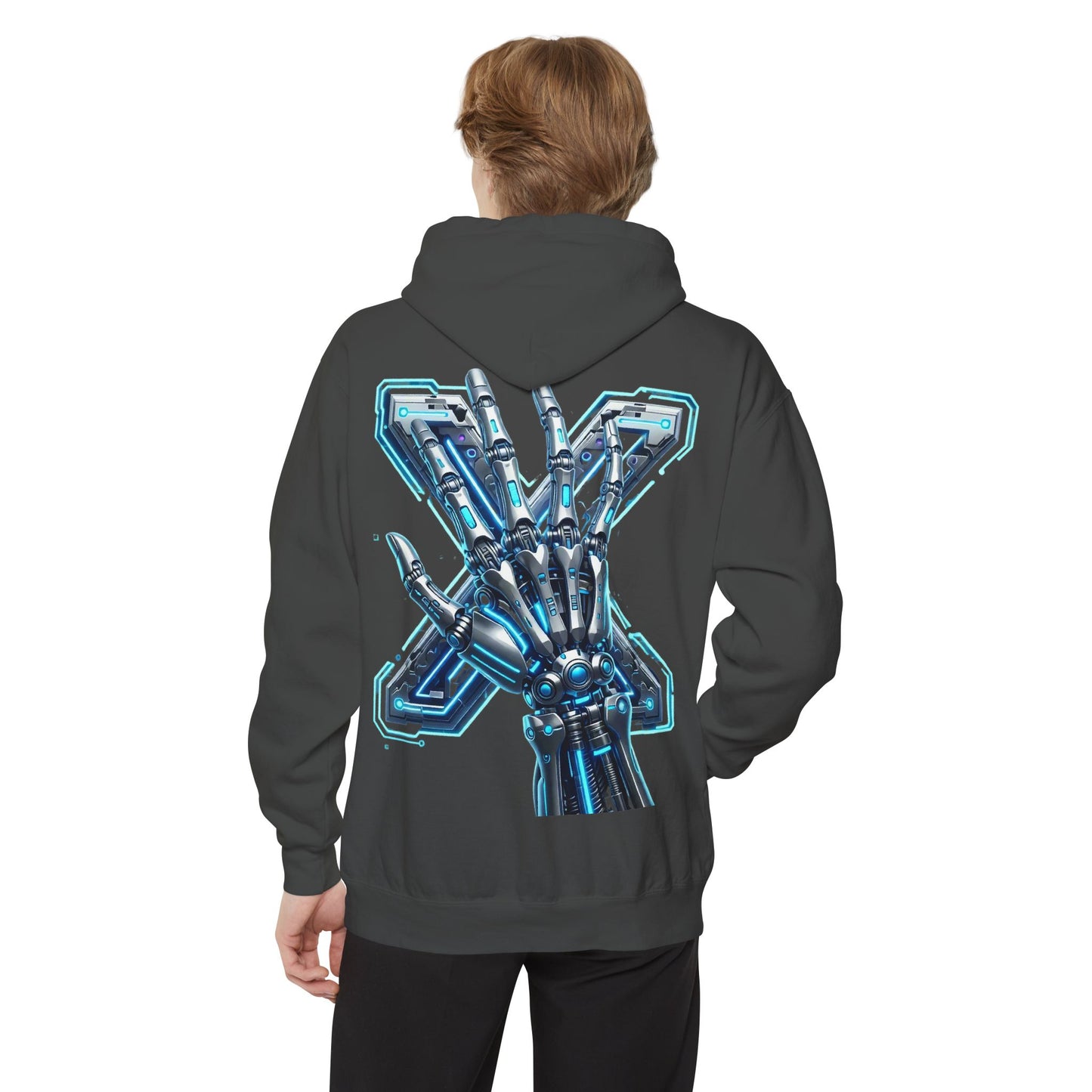 Hypug Xenon Ribcage Anatomy Hoodie — Blue Gothic Spine Chest Design