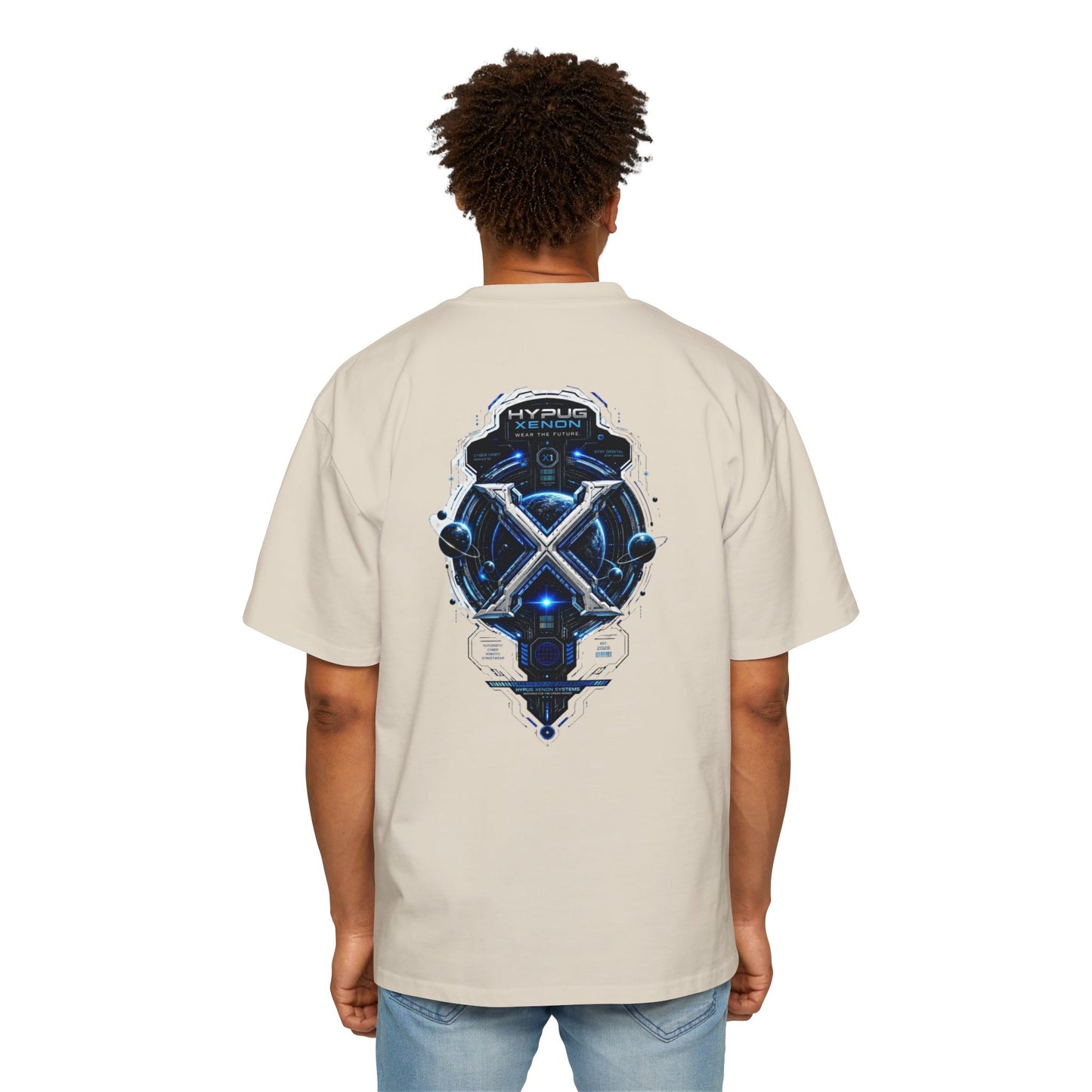 HYPUG XENON Cyber Orbit T-shirt back with futuristic orbital X graphic
