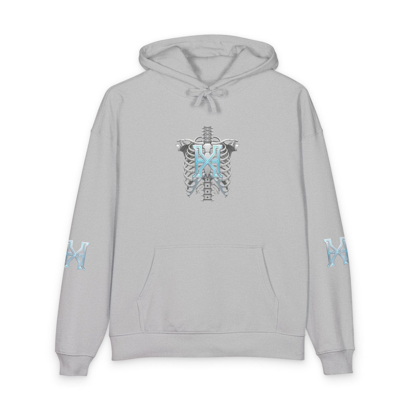 Hypug Xenon Hoodie — Cybernetic Spine & Robotic Hand Graphic Pullover