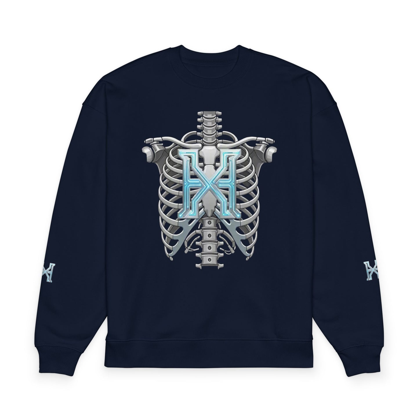 Hypug Xenon Skeleton X Sweatshirt — Futuristic Anatomical Graphic Crewneck