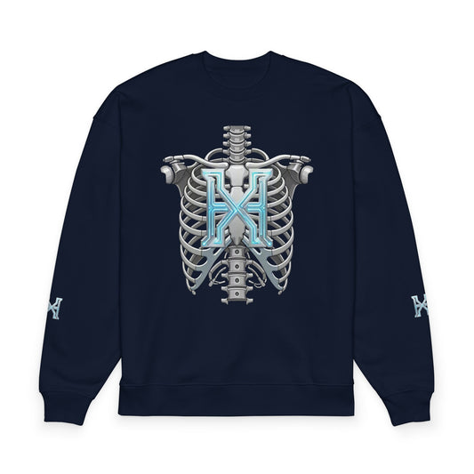 Hypug Xenon Skeleton X Sweatshirt — Futuristic Anatomical Graphic Crewneck - HYPUG XENON