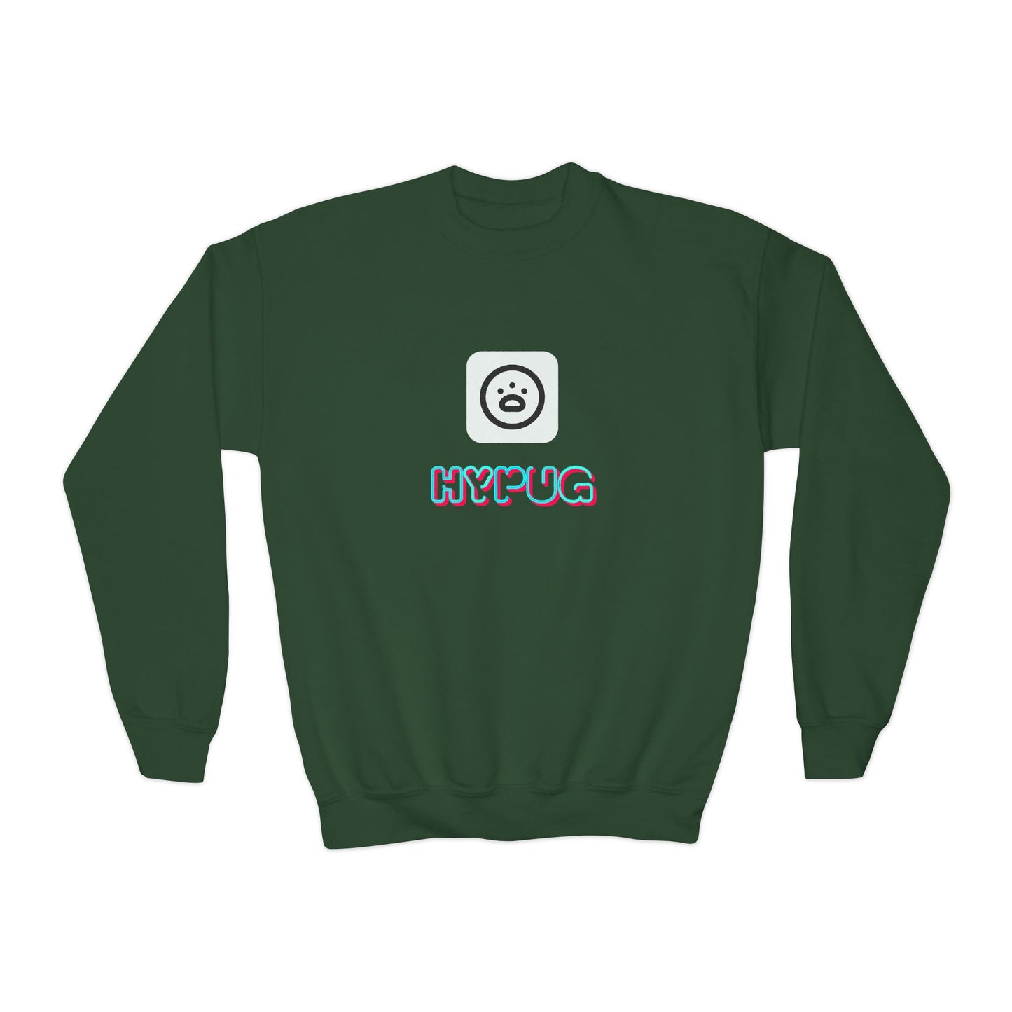 Big Dog Youth Crewneck Sweatshirt — Cute Cartoon Dog Graphic