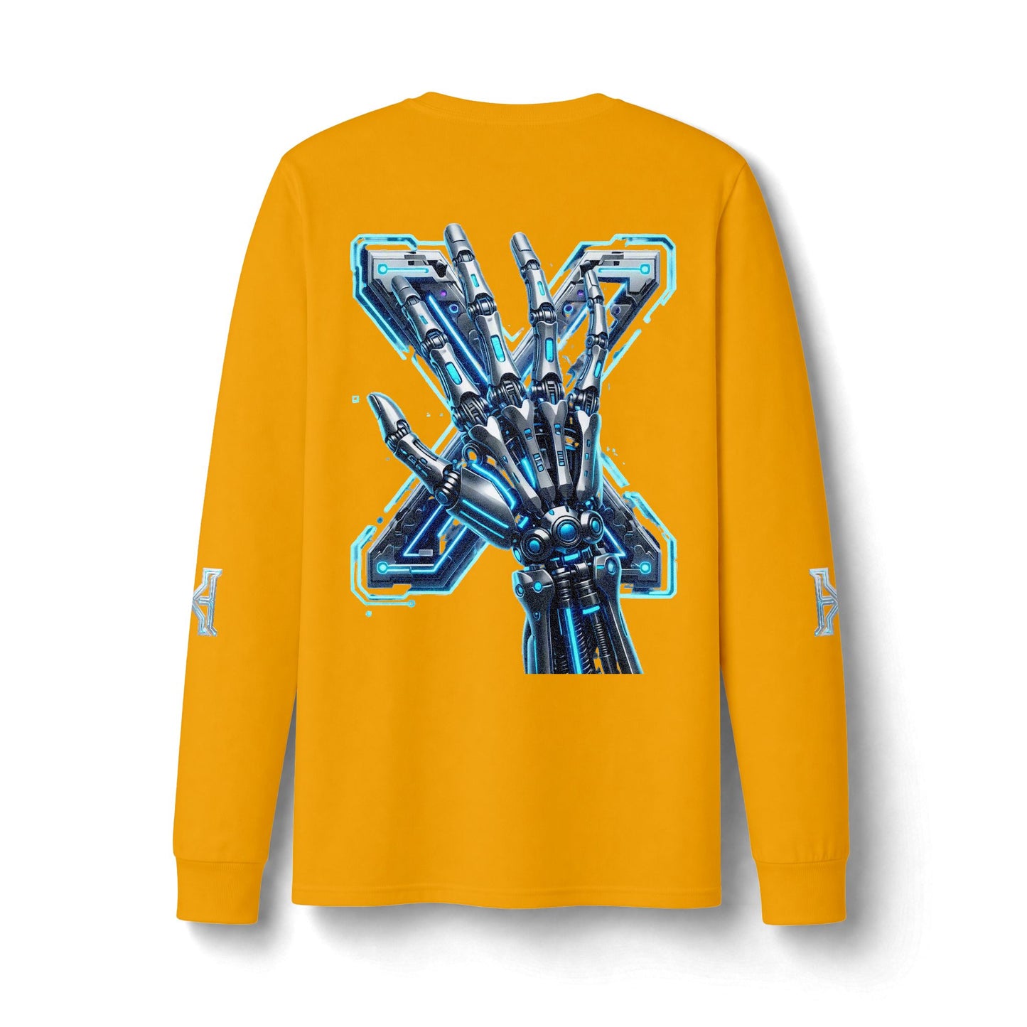 Hypug Xenon Cyber Skeleton Long Sleeve Tee — Futuristic Robotic X Ribcage Graphic
