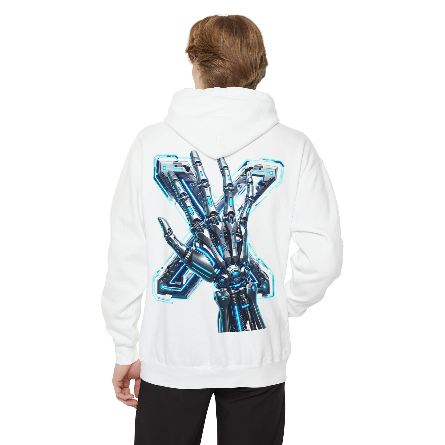 Hypug Xenon Ribcage Anatomy Hoodie — Blue Gothic Spine Chest Design