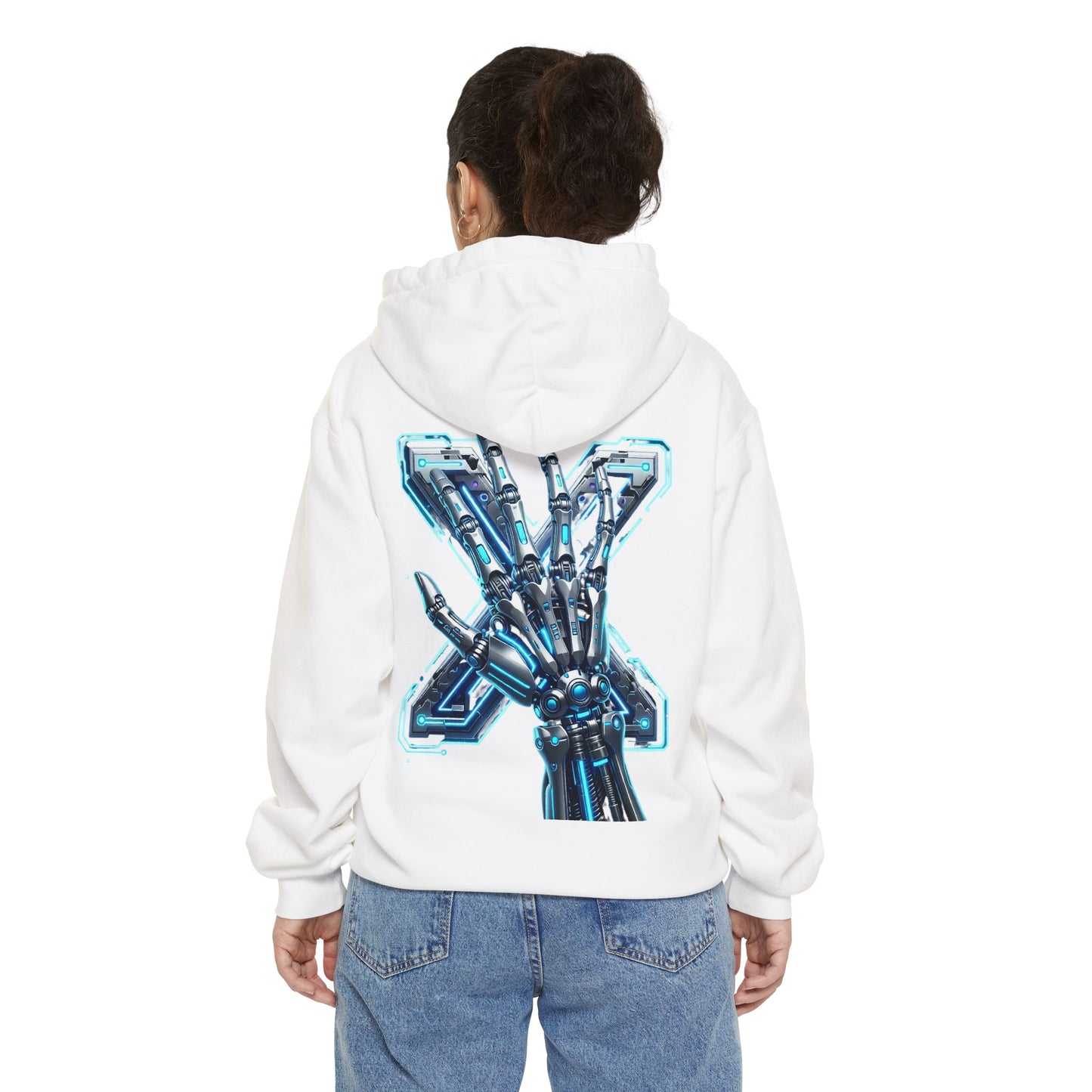 Hypug Xenon Ribcage Anatomy Hoodie — Blue Gothic Spine Chest Design