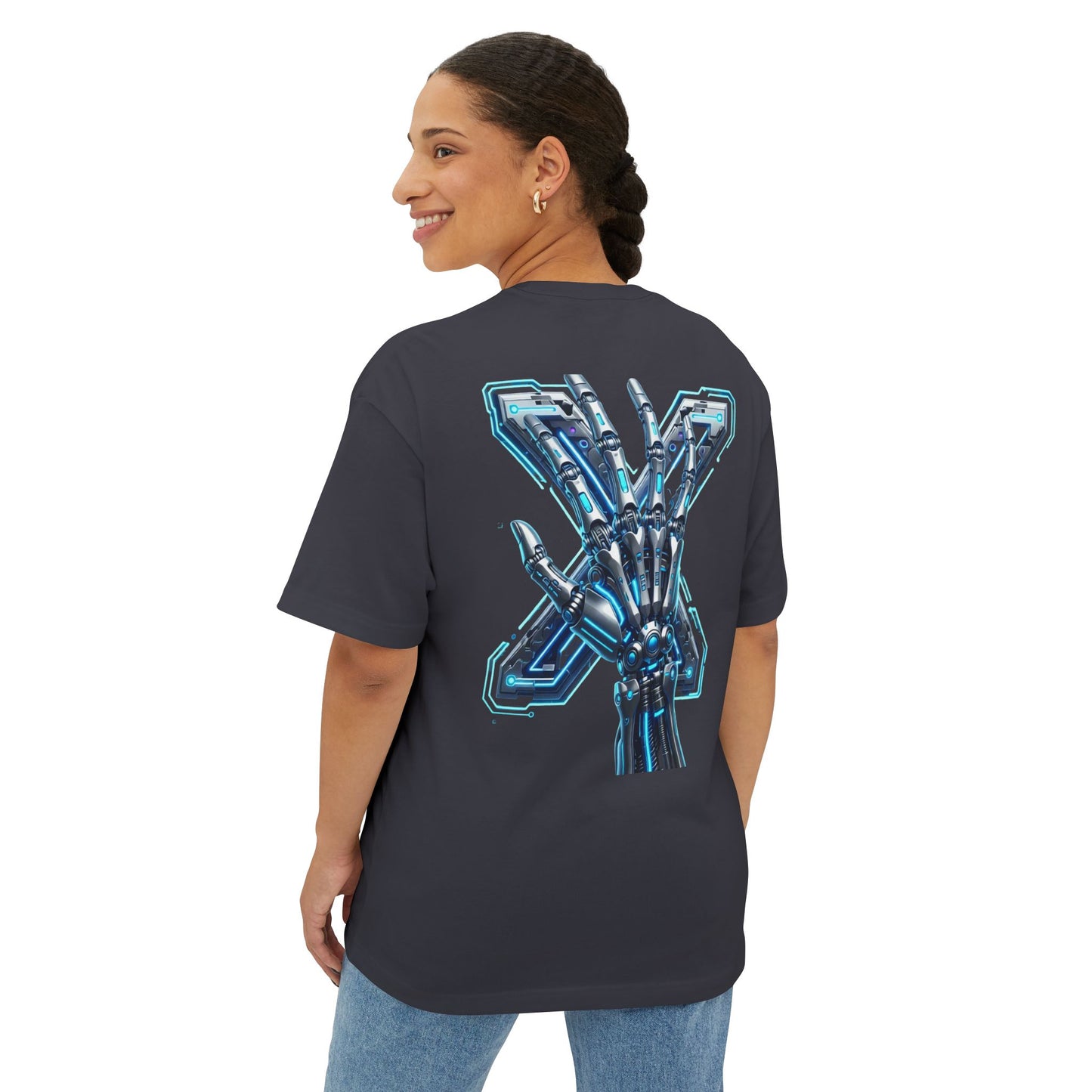 Cyber X Skeleton Tee — Futuristic Robotic Ribcage Graphic T-Shirt