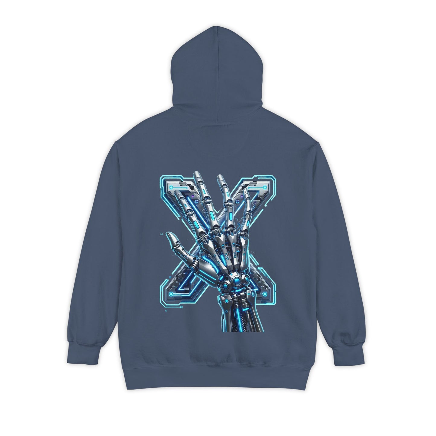 Hypug Xenon Ribcage Anatomy Hoodie — Blue Gothic Spine Chest Design