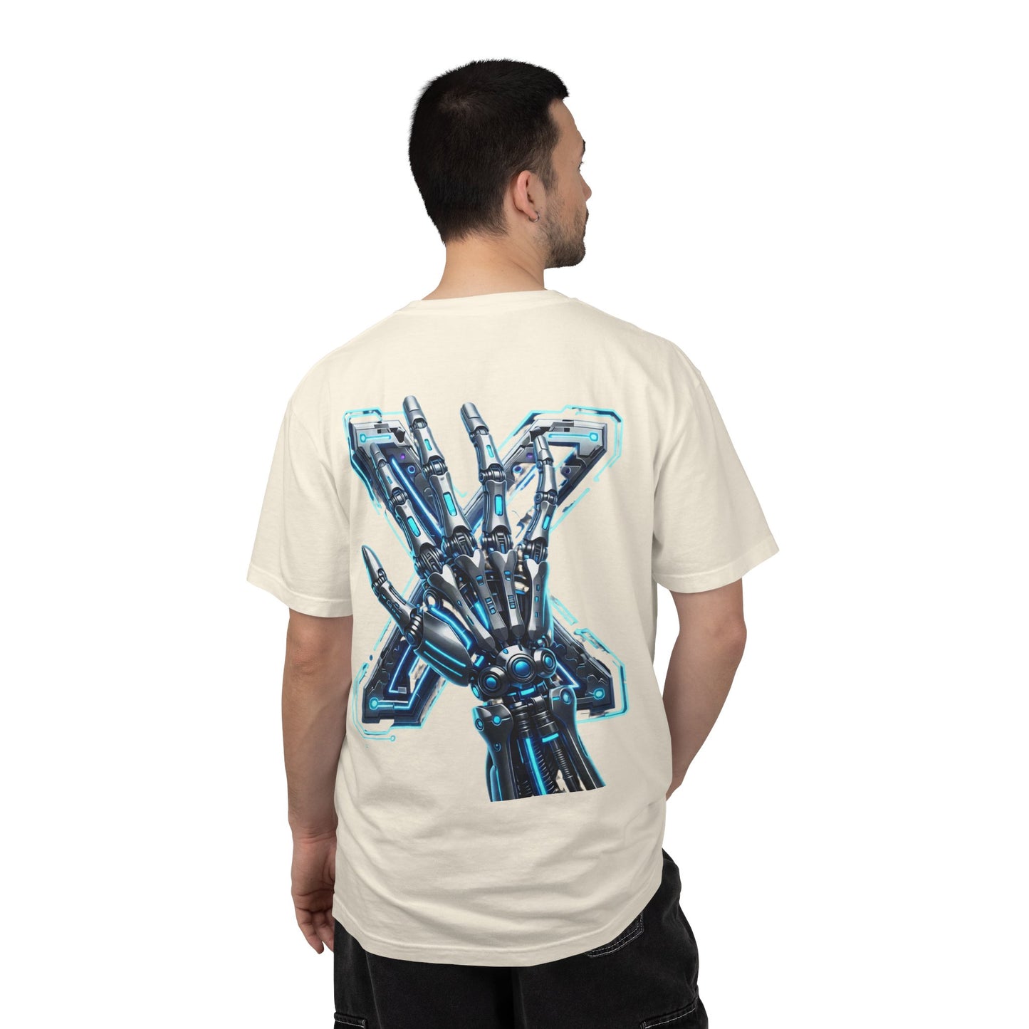 Hypug Xenon Skeleton Ribcage & Robotic X T-Shirt — Futuristic Tech Anatomy Tee