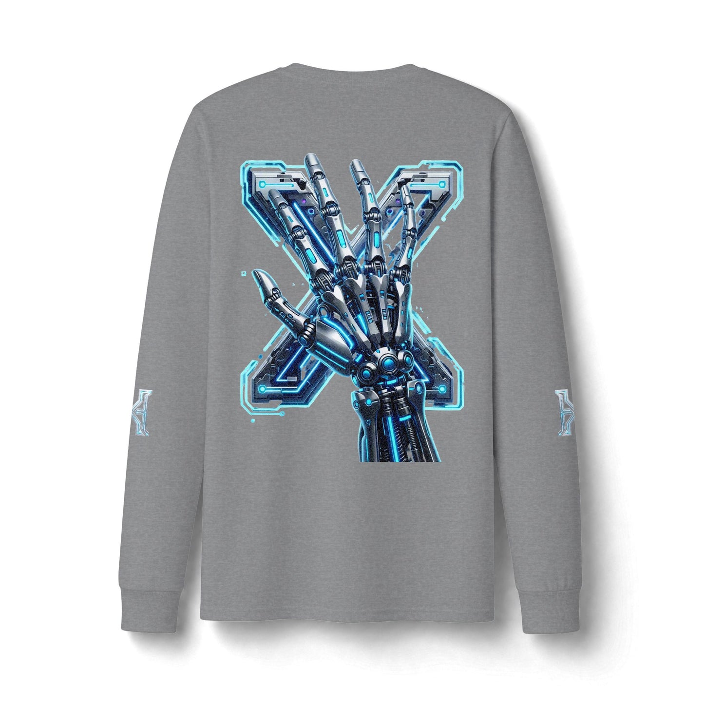 Hypug Xenon Cyber Skeleton Long Sleeve Tee — Futuristic Robotic X Ribcage Graphic