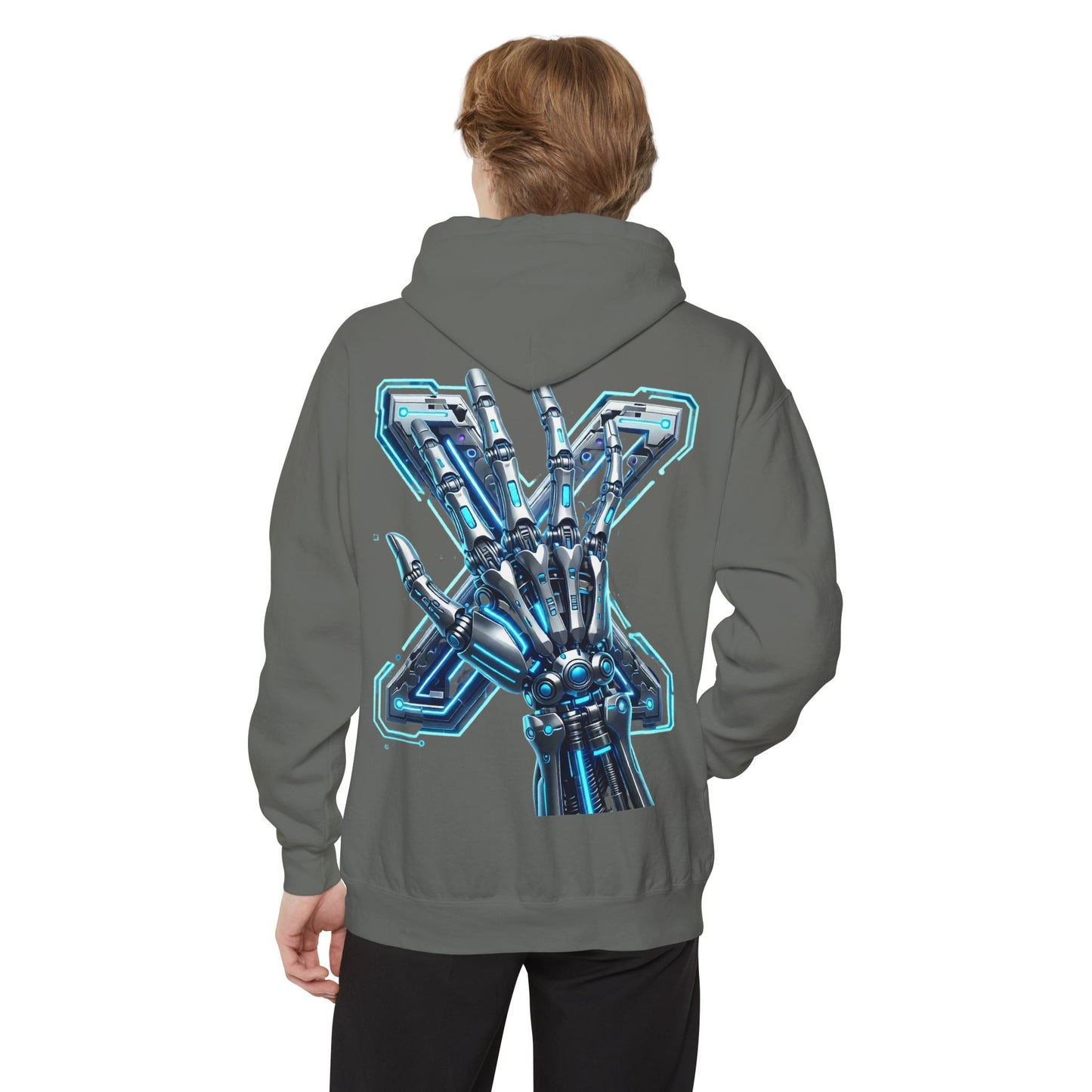 Hypug Xenon Ribcage Anatomy Hoodie — Blue Gothic Spine Chest Design