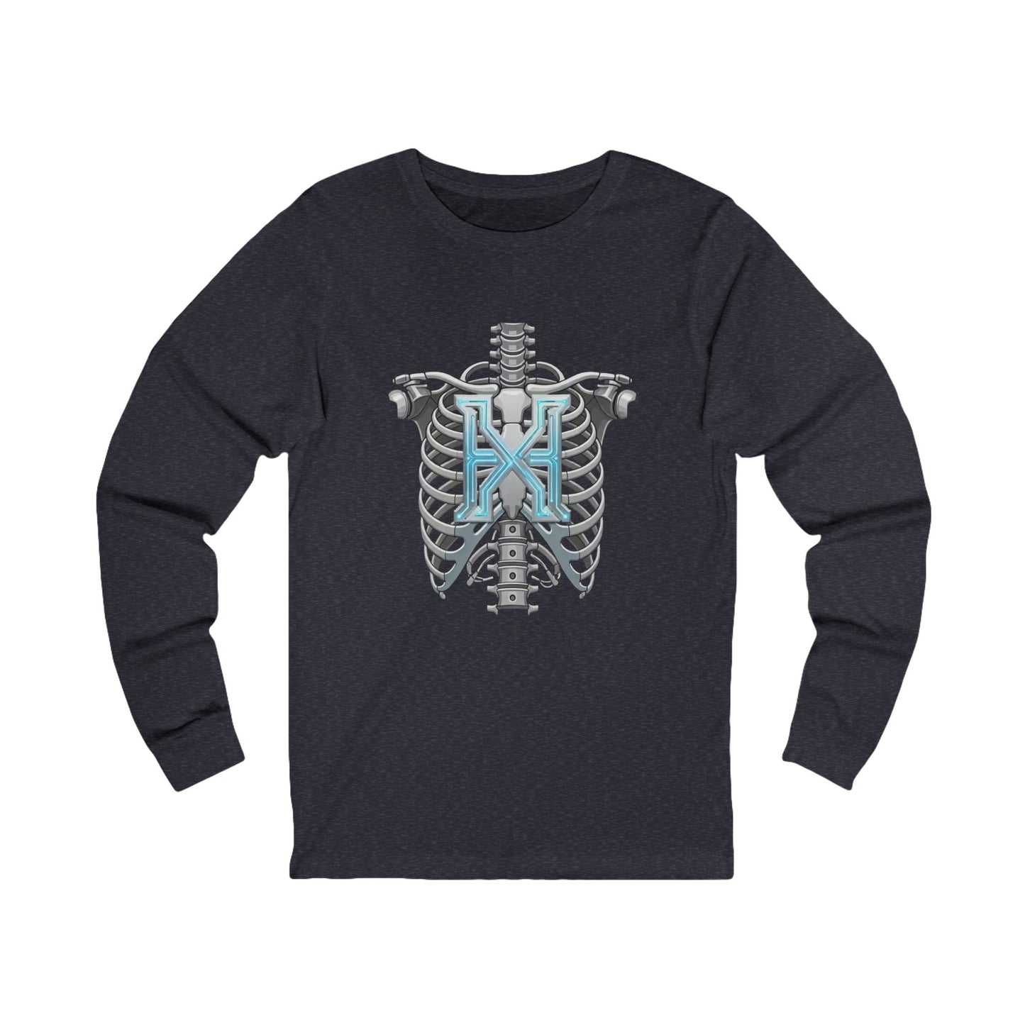 Hypug Xenon Robotic X Ribcage Long Sleeve Tee — Cyberpunk Skeleton Graphic Shirt