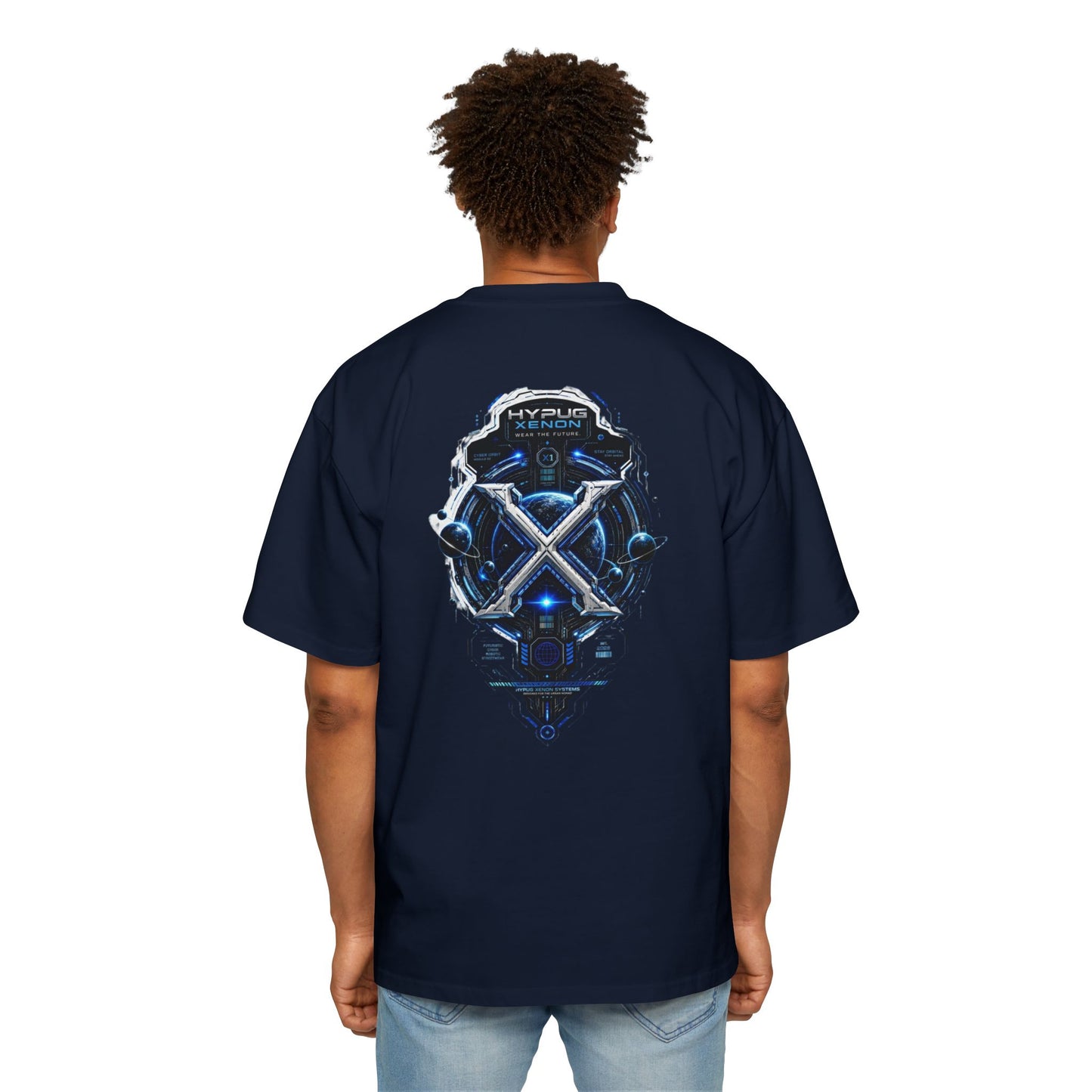 HYPUG XENON Cyber Orbit T-shirt back with futuristic orbital X graphic