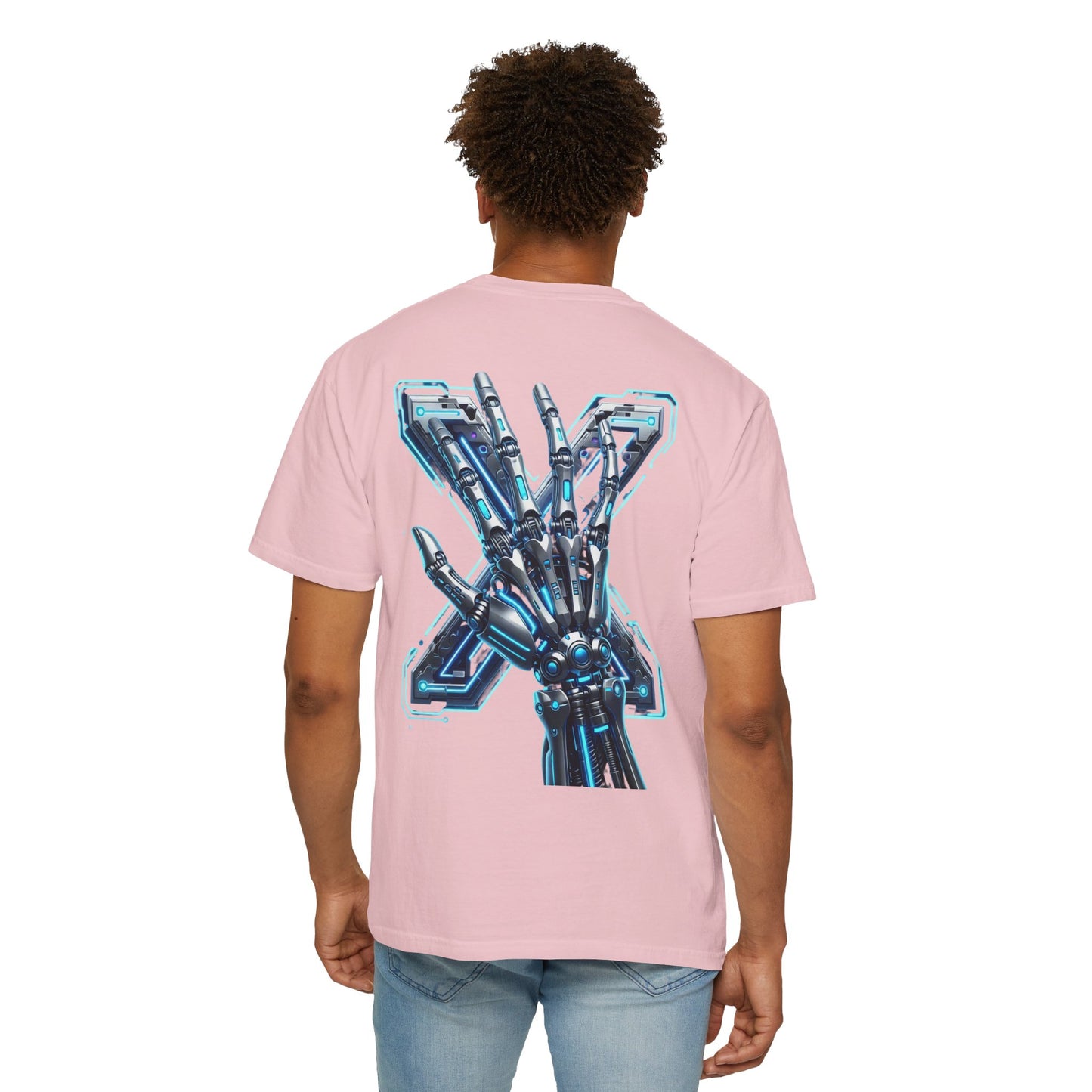 Hypug Xenon Skeleton Ribcage & Robotic X T-Shirt — Futuristic Tech Anatomy Tee