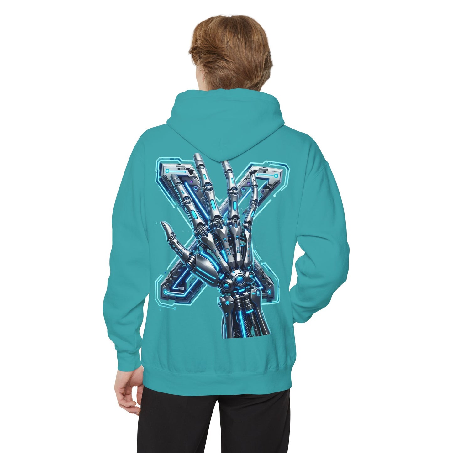 Hypug Xenon Ribcage Anatomy Hoodie — Blue Gothic Spine Chest Design